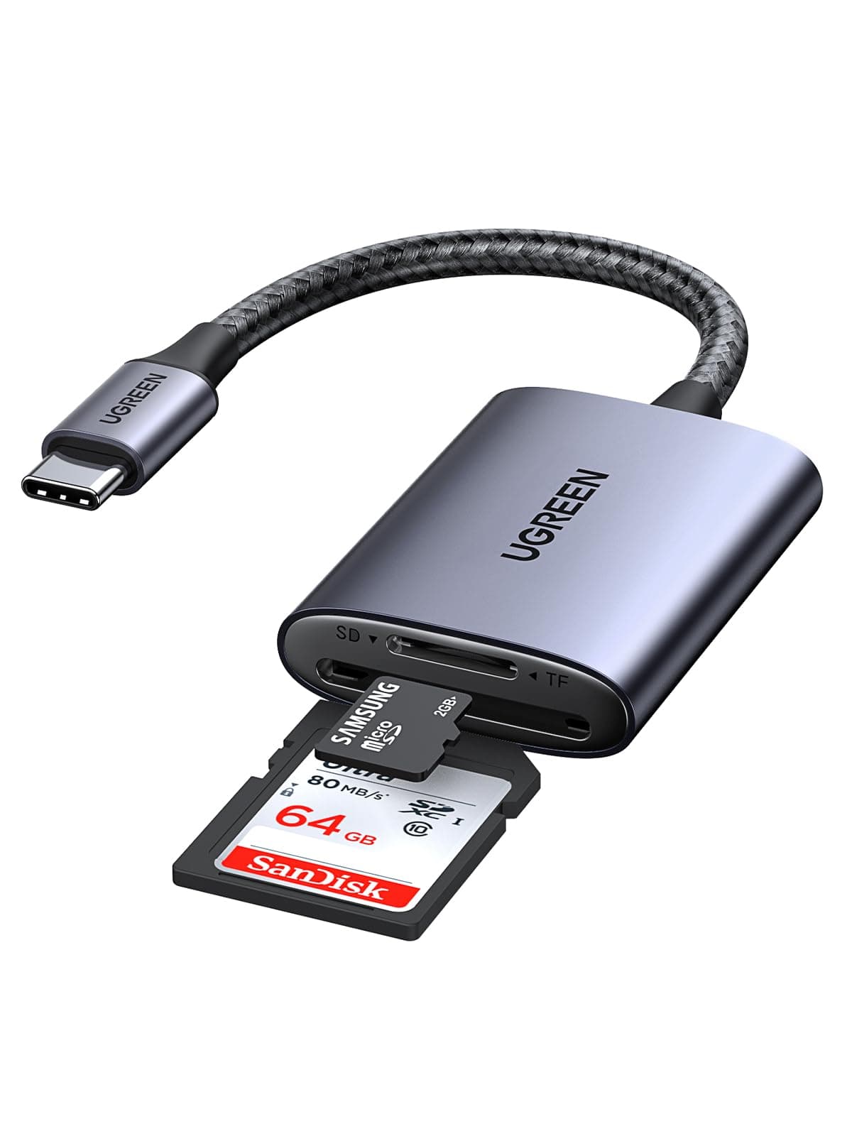 UGREEN USB C 170MB/S Kartenleser SD Micro SD Card Reader Kartenlesegerät USB C Card Reader kompatibel mit iPhone 17 Serien, Galaxy S25 Serie, iPad Pro/iPad Air, MacBook Pro/MacBook Air usw (SD 3.0)