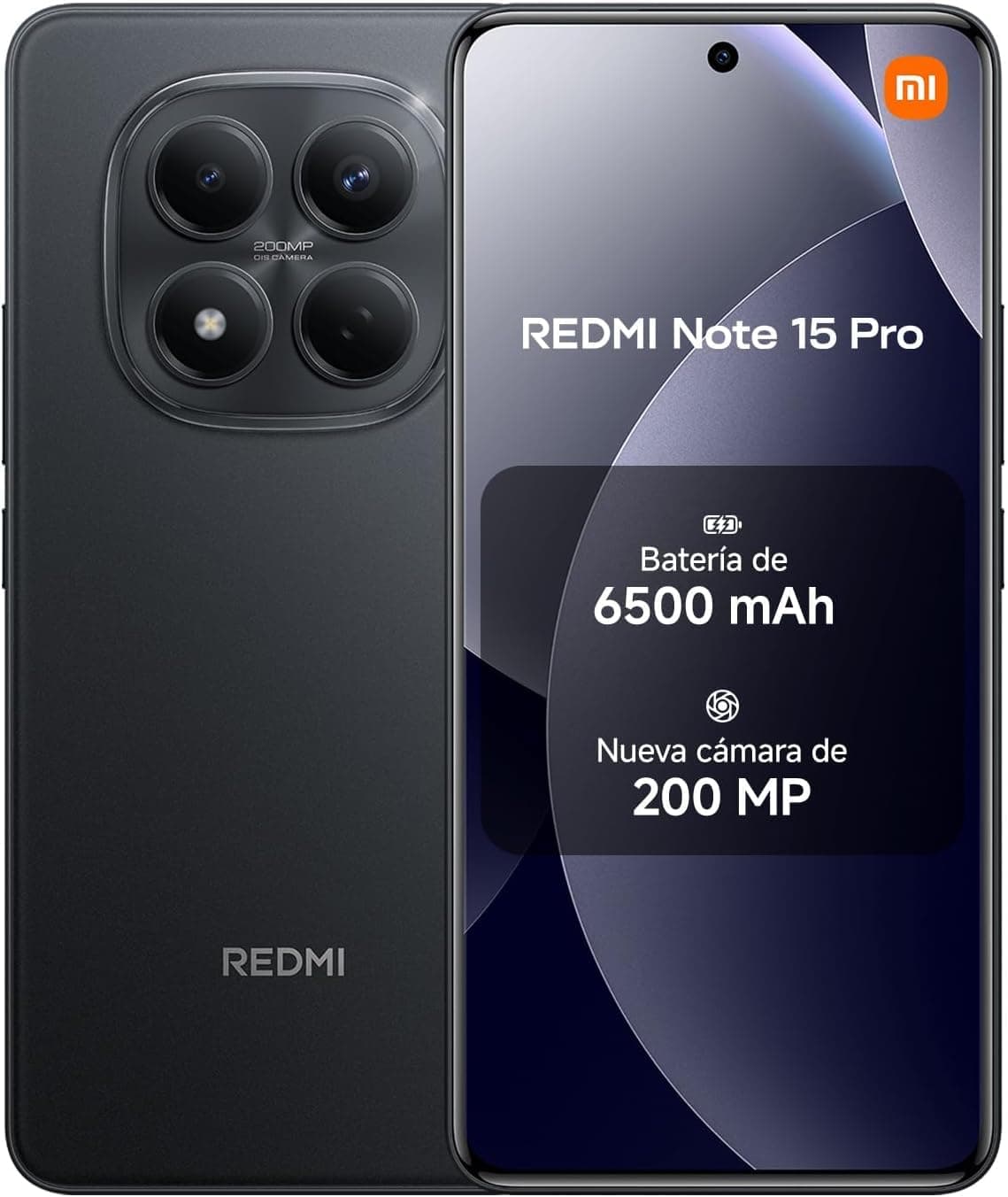 XIAOMI REDMI Note 15 Pro 4G - Smartphone de 12+512GB, batería de 6500 mAh, cámara de 200 MP, Pantalla AMOLED FHD+ de 6,77 Pulgadas, Negro