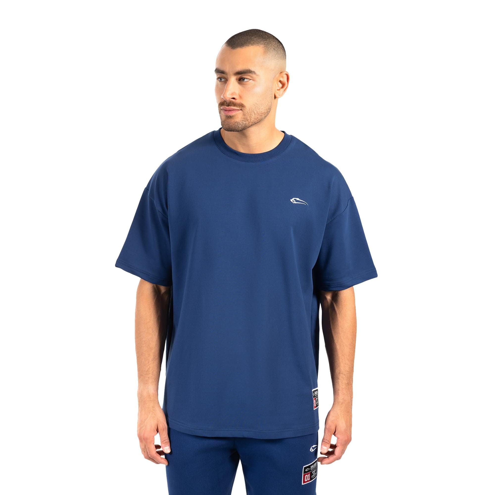 SMILODOX Herren T-Shirt Rayk - Locker geschnittenes Oversize Shirt mit auffälligem Backprint, Logo auf der Brust und bequemem Rundhalsausschnitt für Moderne Streetwear Looks