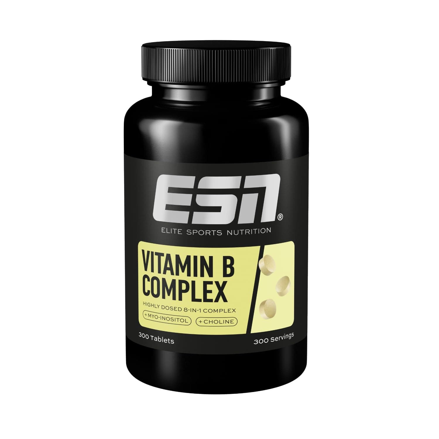 ESN Vitamin B Complex, 300 Tabletten, 8-in-1 Komplex, mit Myo-Inositol und Cholin, vegan