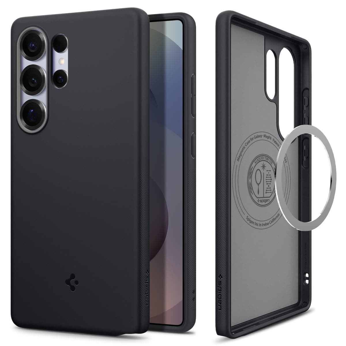 Spigen NanoPop MagFit Hülle für Samsung Galaxy S25 Ultra, Kompatibel mit MagSafe -Black Sesame