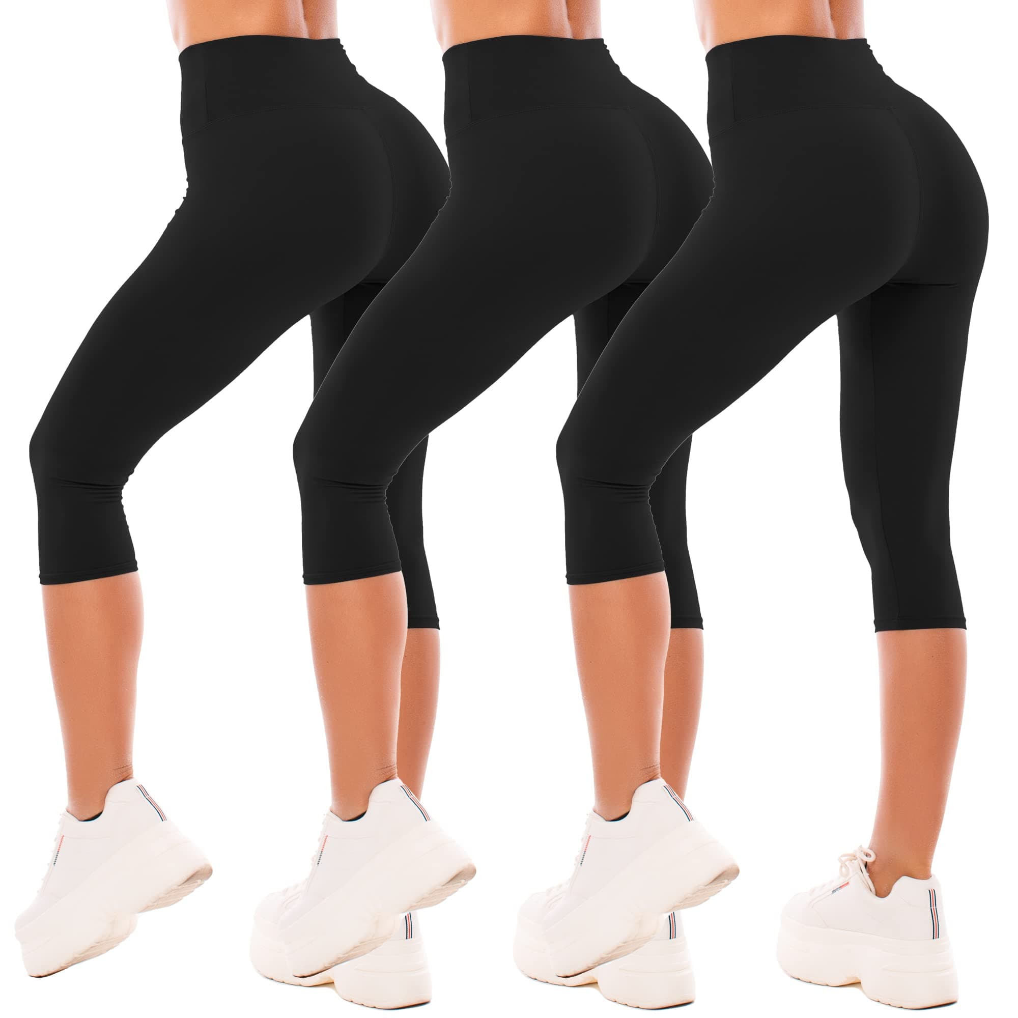 SINOPHANT Legging 3/4 Femmes Pantalon de Sport, Jegging Taille Haute Femme Yoga Opaque Doux Corsaire Pantacourt