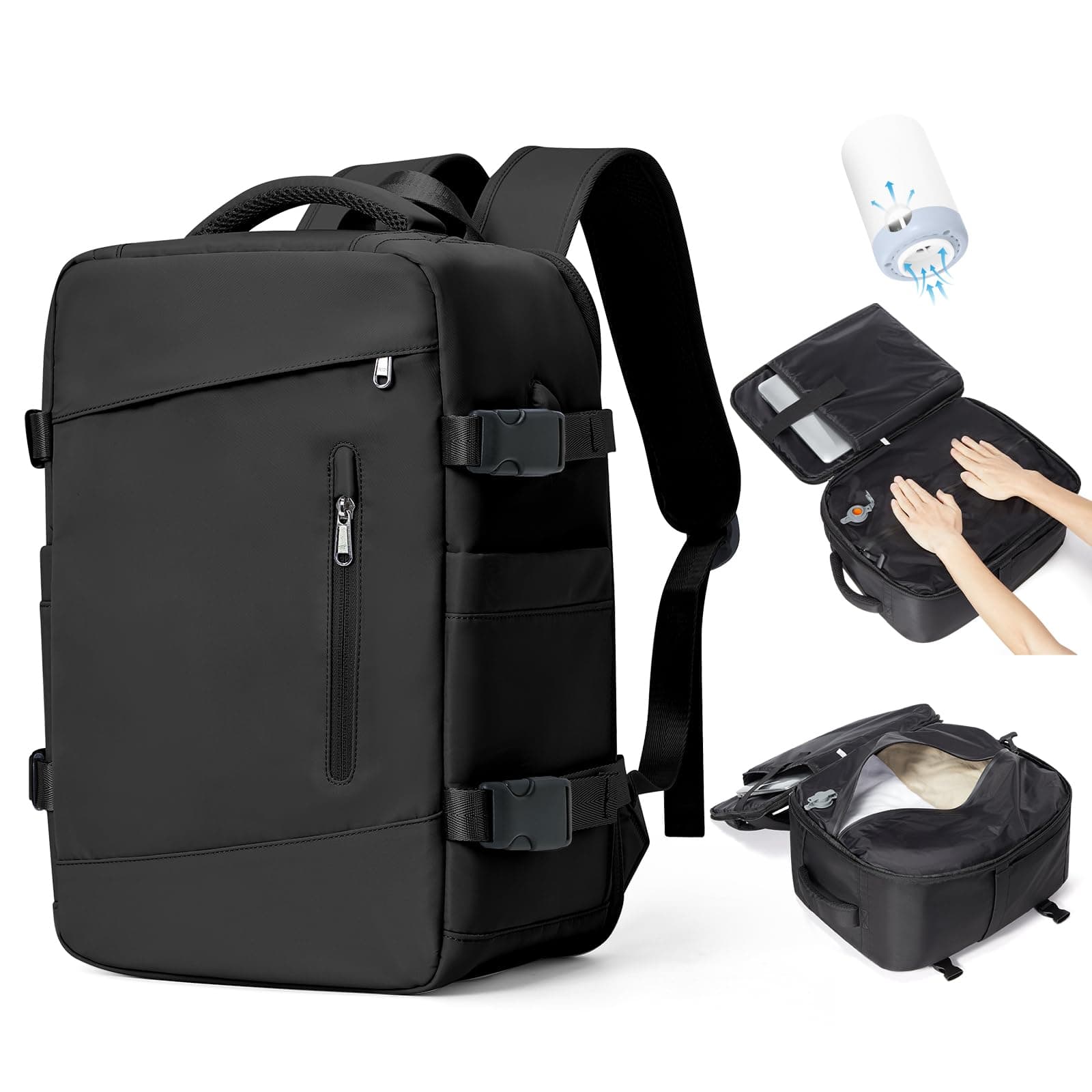 BJLFS Zaino Ryanair 40x30x20 Sottovuoto con pompa Zaino da Viaggio aereo Cabina 40x30x20 Impermeabile Bagaglio a Mano Wizzair Sottovuoto Borse da Cabina per Easyjet 45x36x20 Zaino Airback Donna