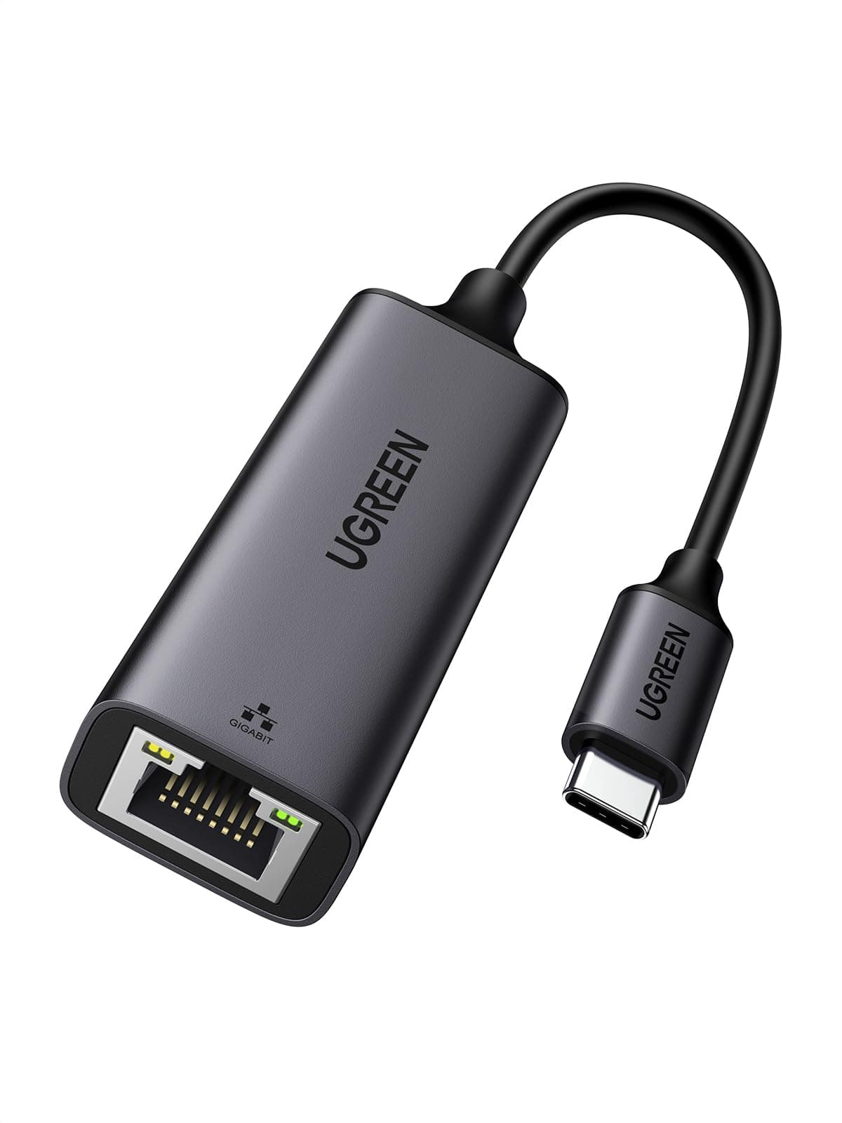 UGREEN USB C Ethernet Adapter 1000Mbps, Thunderbolt USB C LAN Adapter Netzwerkadapter Kompatibel mit iPhone 17, iPad Pro/Air, MacBook Pro/Air, Galaxy S25, Steam Deck (Schwarz-Type C)
