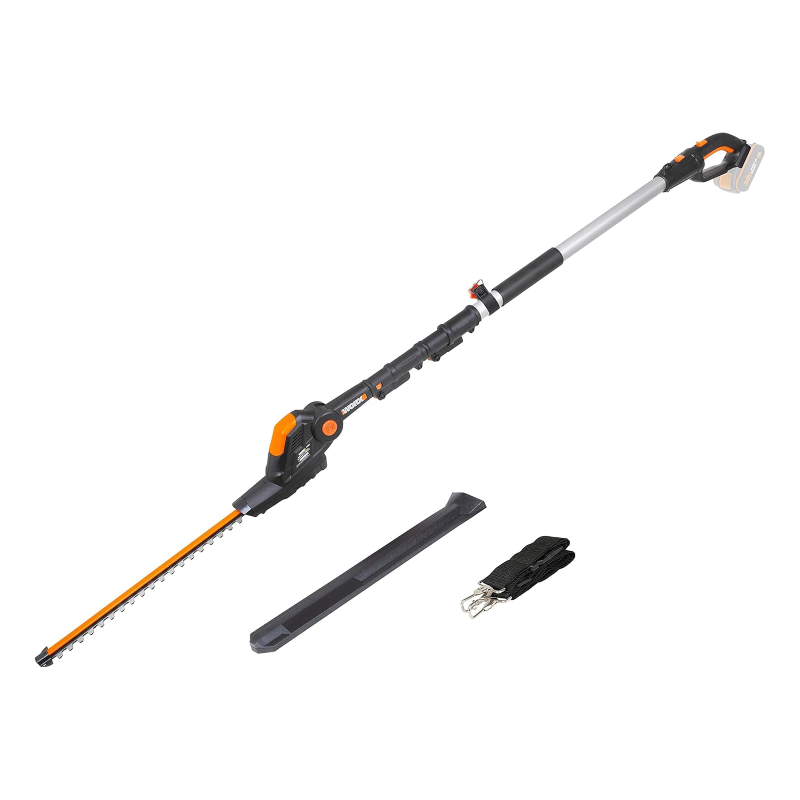 WORX WG252E.9 Tagliasiepi con asta telescopica 20 V max. | PowerShare | Non include batteria o caricabatterie | 45 cm di pettine | altezza di taglio 3,6 metri | Cinghia regolabile