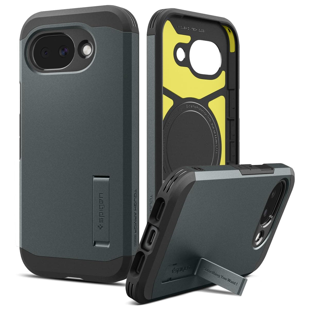 Spigen Tough Armor MagFit für Google Pixel 10a Hülle [XRD-Pad Stoßdämpfung] [Militärgeprüfter Schutz] Case Handyhülle, Kompatibel mit MagSafe –Abyss Green