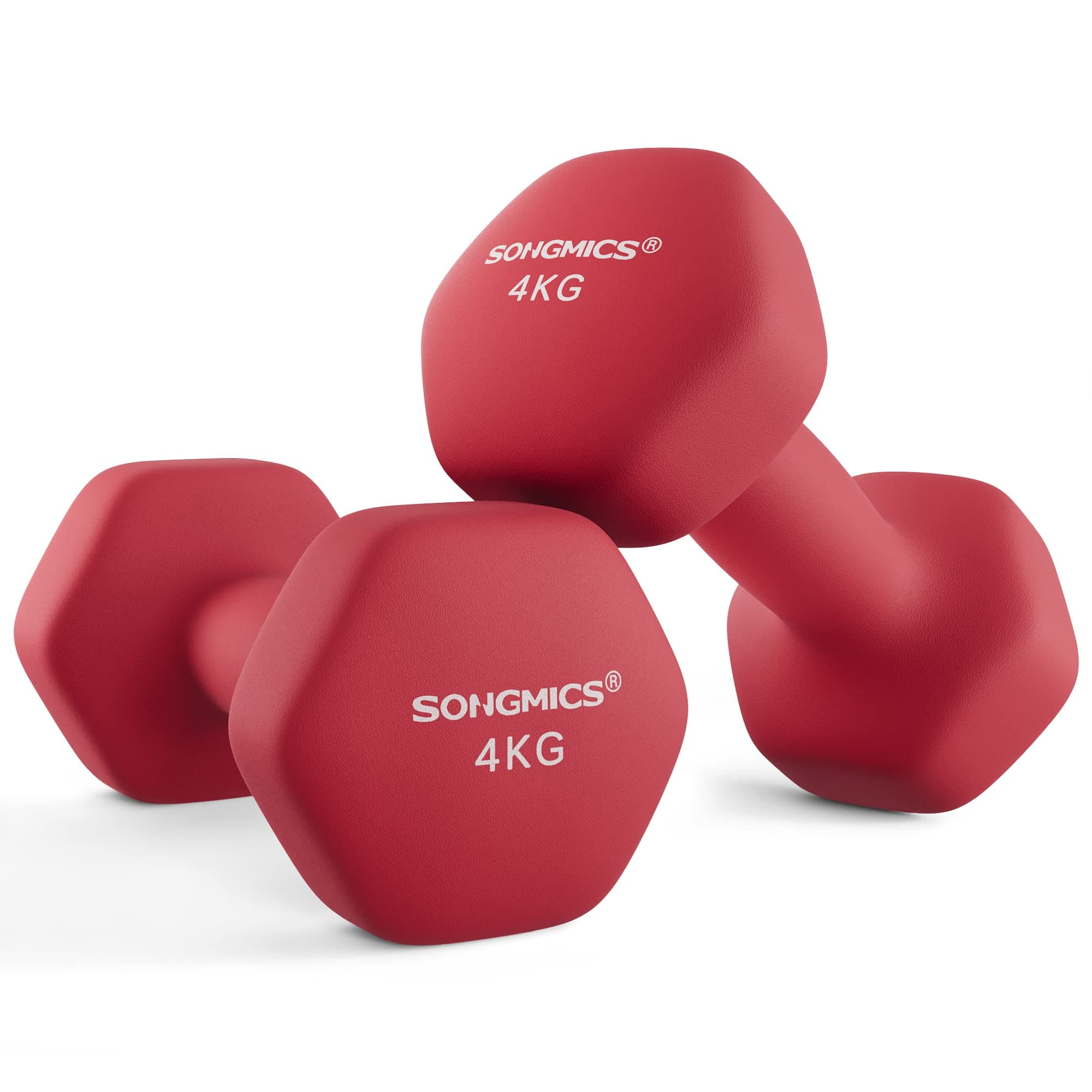 SONGMICS 2 Stück Hexagon Hanteln mit Neoprenbeschichtung für Krafttraining, Fitness, Zuhause