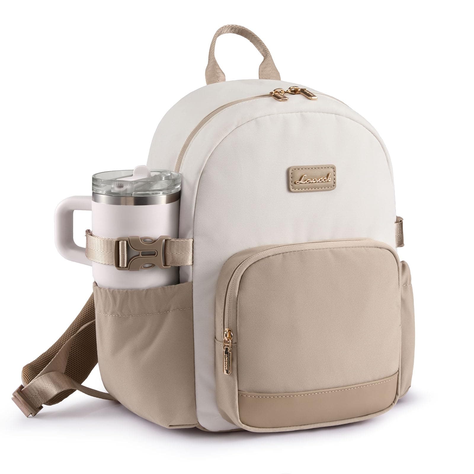 LOVEVOOK Rucksack Damen Klein, 11 Zoll Elegant Cityrucksack Kleiner mit großem Fach für Trinkflaschen, Mini Casual Daypack Backpack Women Modern Wasserdicht für Reisen Schule Arbeit Teenager Kinder