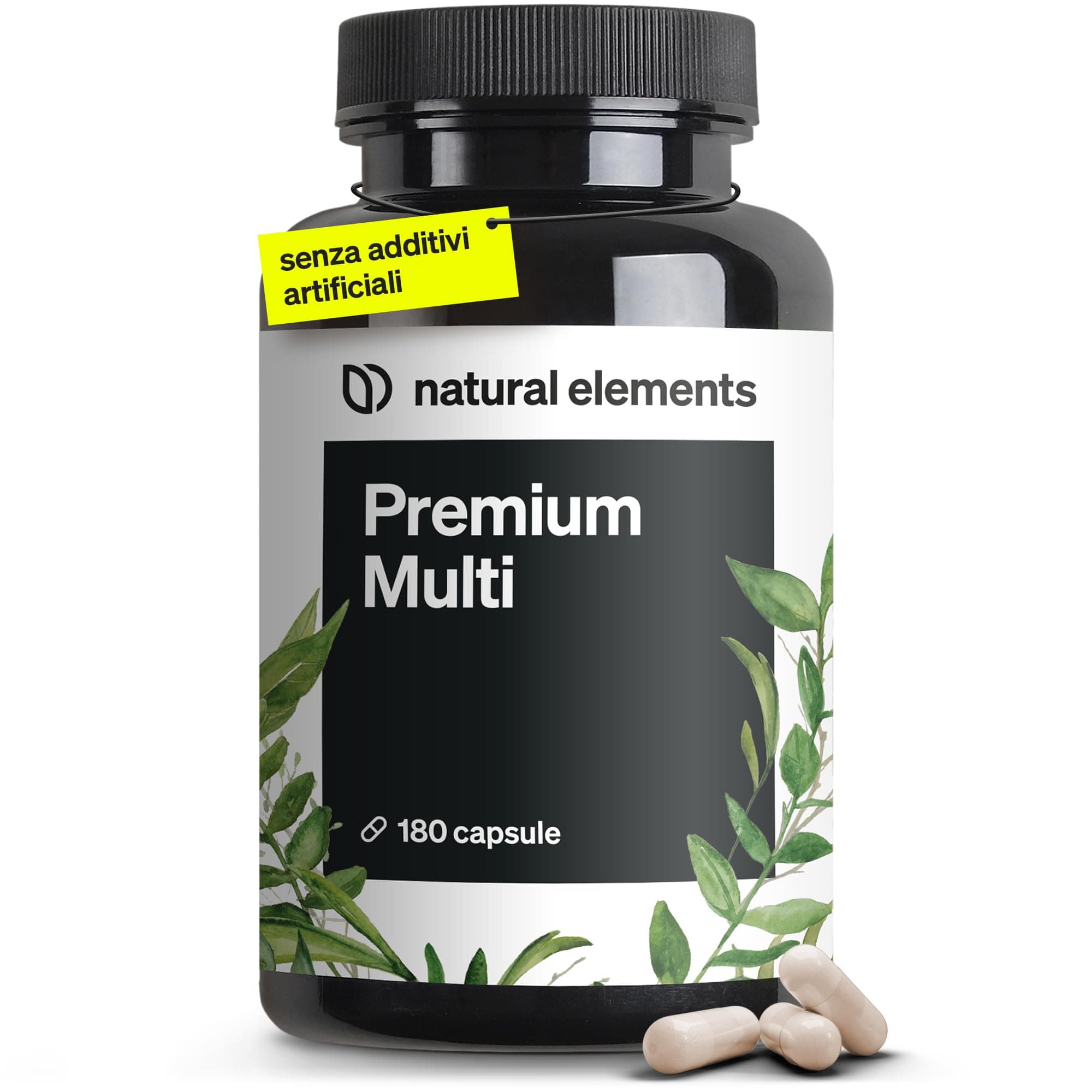 Multivitaminico Premium – multivitaminico completo ad alto dosaggio – 180 capsule – preziose vitamine dalla A alla Z – materie prime pregiate – con forme bioattive – senza additivi inutili