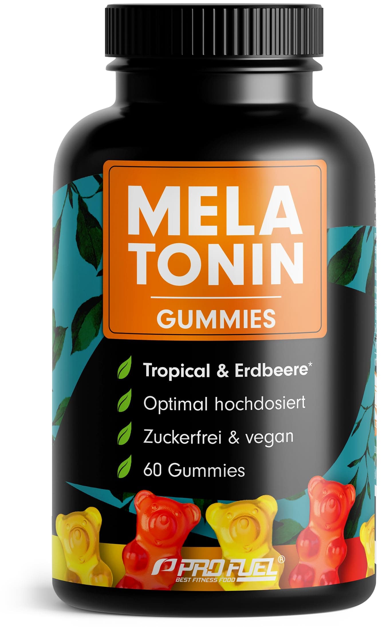 Melatonin Gummies 60x mit 0,5 mg bioaktivem Melatonin - leckerer Früchte-Mix-Geschmack - Optimal hochdosiert - Gummibärchen - Zuckerfrei, laborgeprüft & 100% vegan - Made in Germany