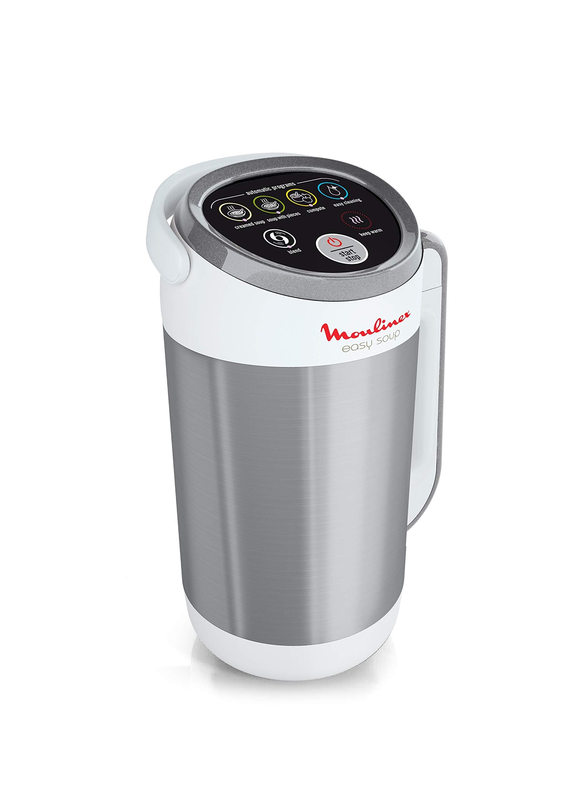 Moulinex LM841110 Easy Soup, Soup Maker con Acciaio Inossidabile, Facile Da Usare per Preparare Zuppe e Frullati, Capacità 1.2 Litri, 4 Programmi di Cottura e Sistema di Mantenimento al Caldo