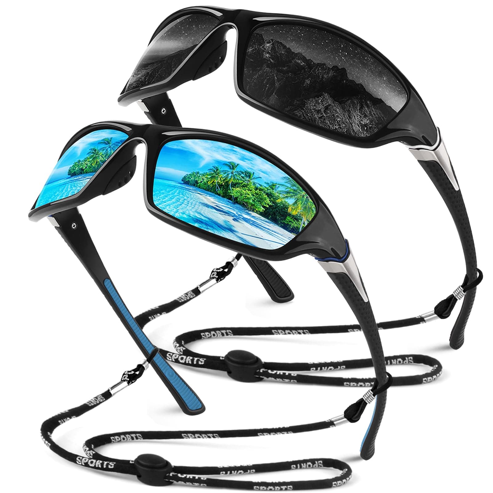 Sunier Gafas de Sol Hombre Mujer Polarizadas Deportivas Gafas de Sol Conduciendo Pesca Ciclismo Protección 100% UV400