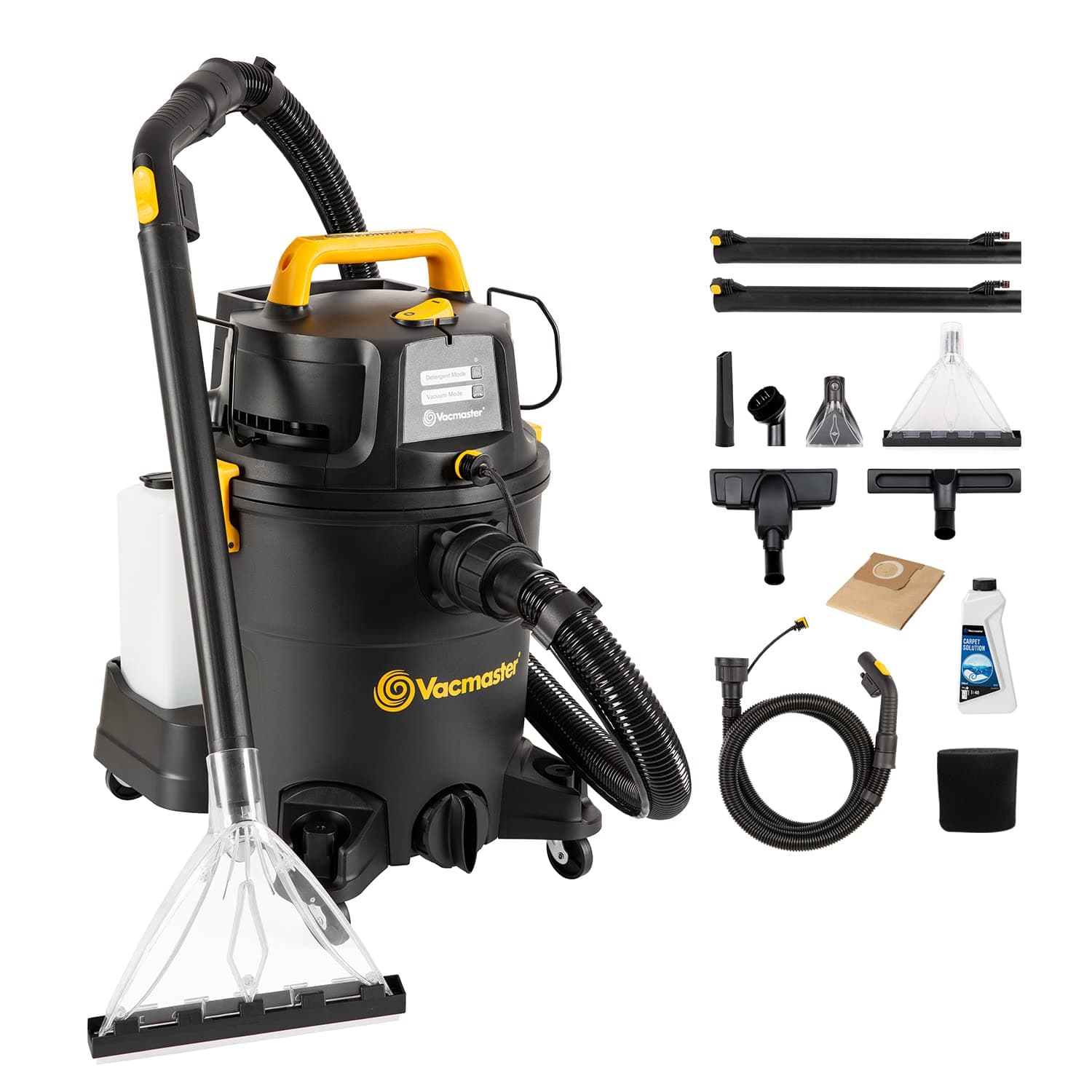 Vacmaster VK1323PFR 1300W 23L 3-in-1 Aspiradoras en seco y húmedo, aspiradora con Limpiador de tapiceria para Coche, alfombras, colchones