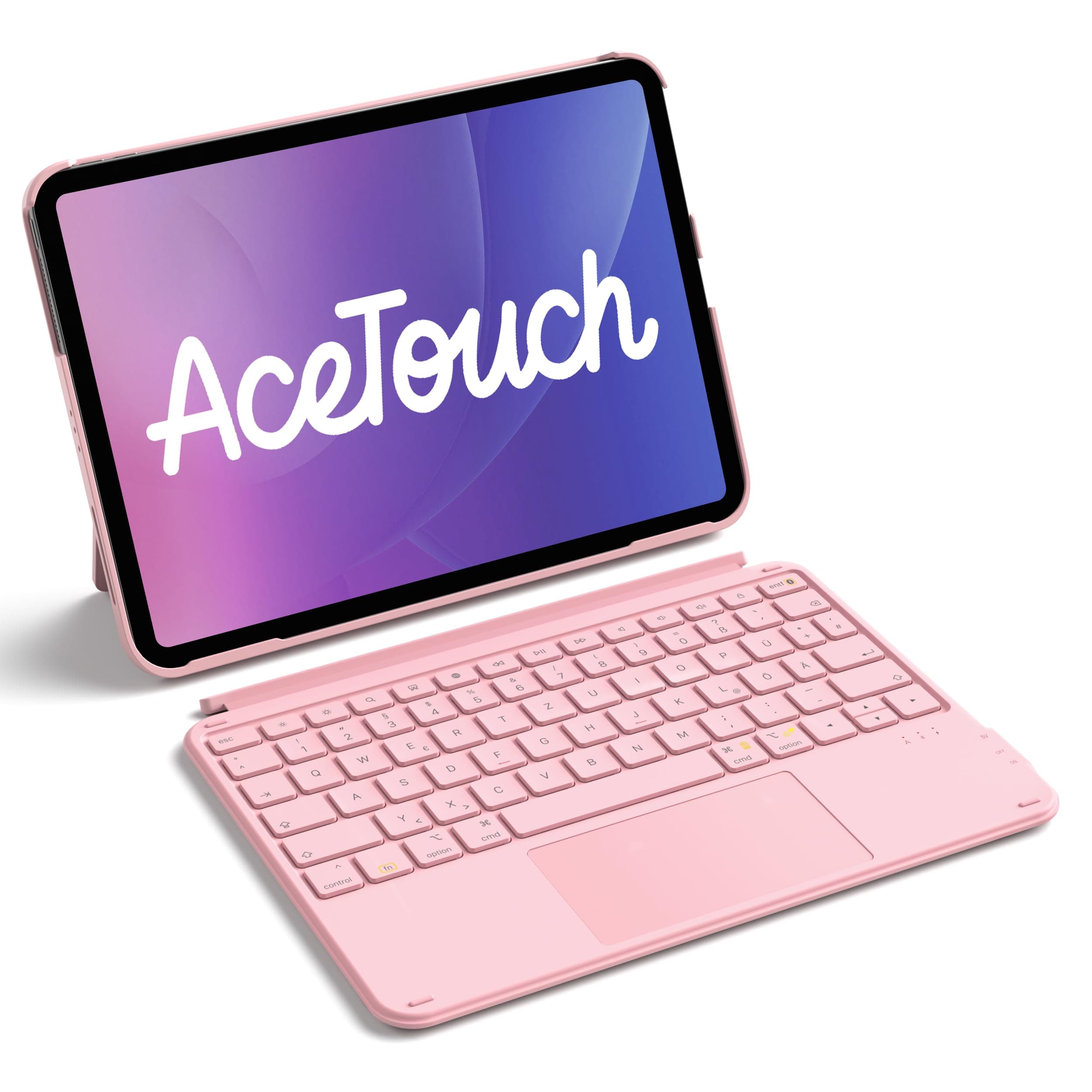 Inateck Hülle mit Tastatur,Ultraleichte Tastatur für iPad 10/11 Generation A16 2025 11 Zoll,iPad Air 11" M3/M2 (2025/2024),Air 5/4,Pro 11 4/3/2/1,Abnehmbar, mit Touchpad, QWERTZ, AceTouch KB04122