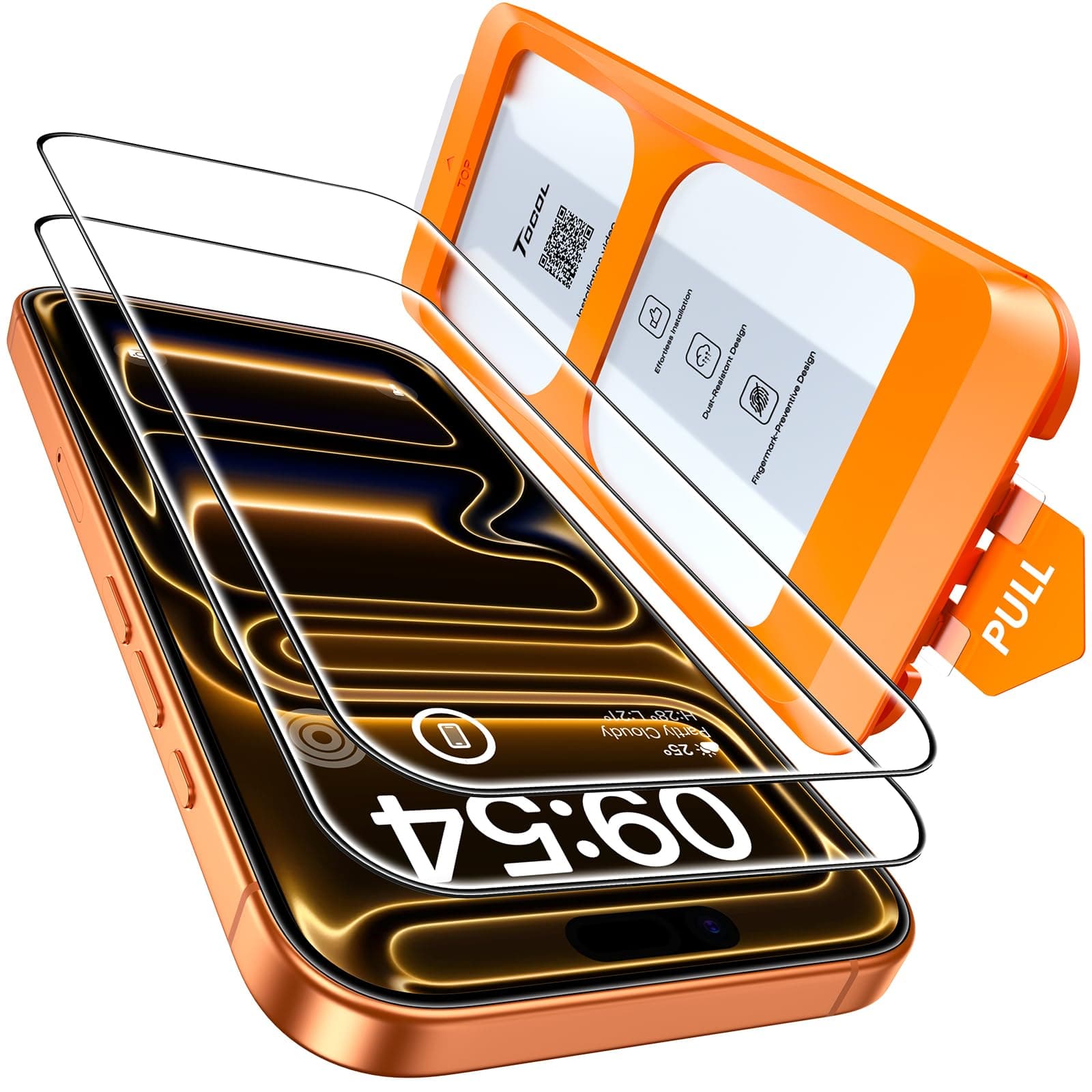 TOCOL Verre Trempé pour iPhone 17 Pro Max, Dépoussiérage Automatique, Sans Bulles, Dureté 9H, Couverture Complète Protection écran, Coques de Téléphone Compatibles, 2 Pièces