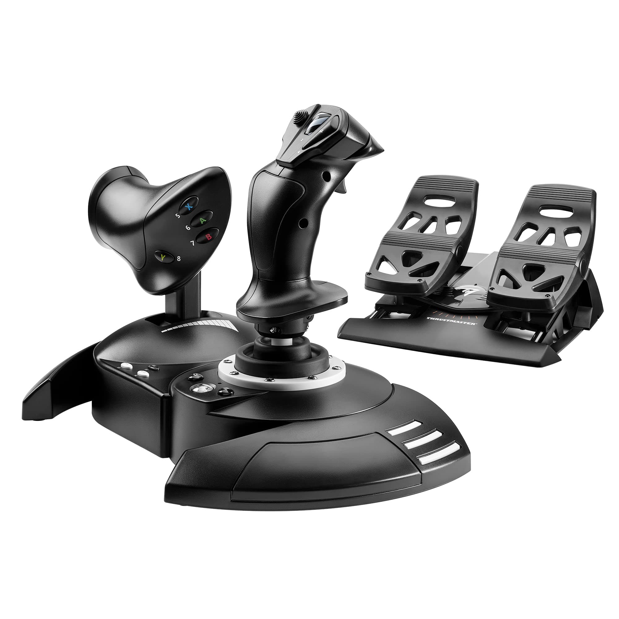 Thrustmaster T.Flight Full Kit X - Manette de vol, accélérateur et pédales de direction haute précision pour Xbox Series X|S, Xbox One et PC