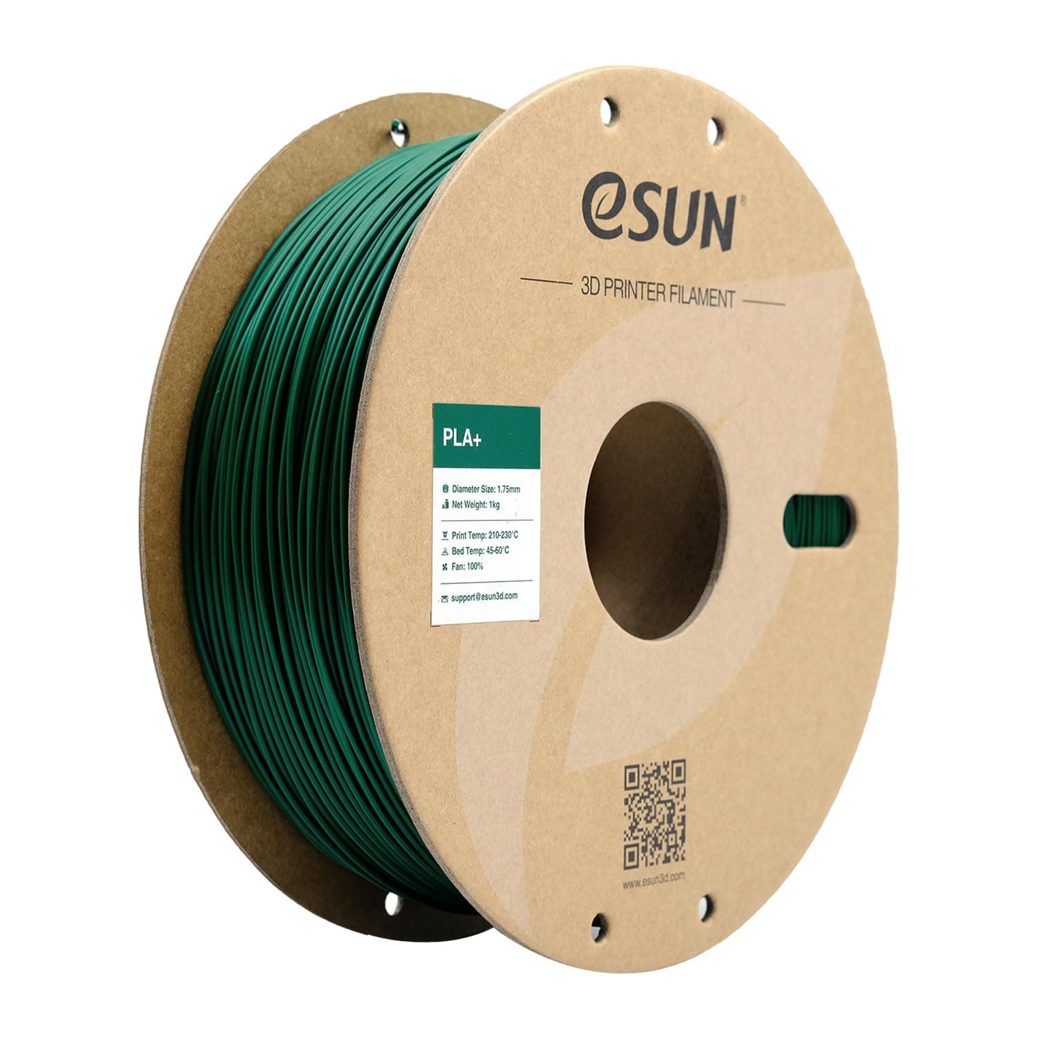 eSUN Filamento PLA+ 1.75mm, Mejorado Tenacidad Impresora 3D Filamento PLA Plus, Precisión Dimensional +/- 0.03mm, 1KG Carrete (2.2 LBS) para Filamento de Impresión 3D, Verde Oscuro