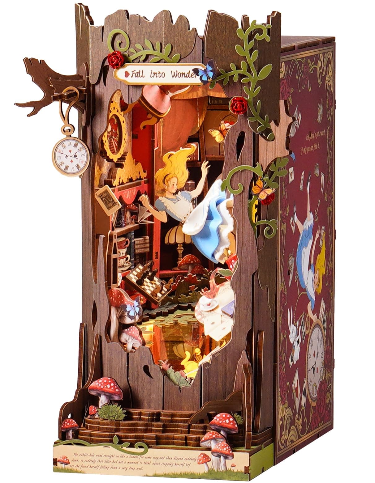 ROBOTIME Book Nook Booknook, Diorama Casa Miniatura para Montar, Booknok Decoración del Hogar, Nookbook Manualidades Regalos para Adultos Adolescentes Mujeres(Fall into Wonder)