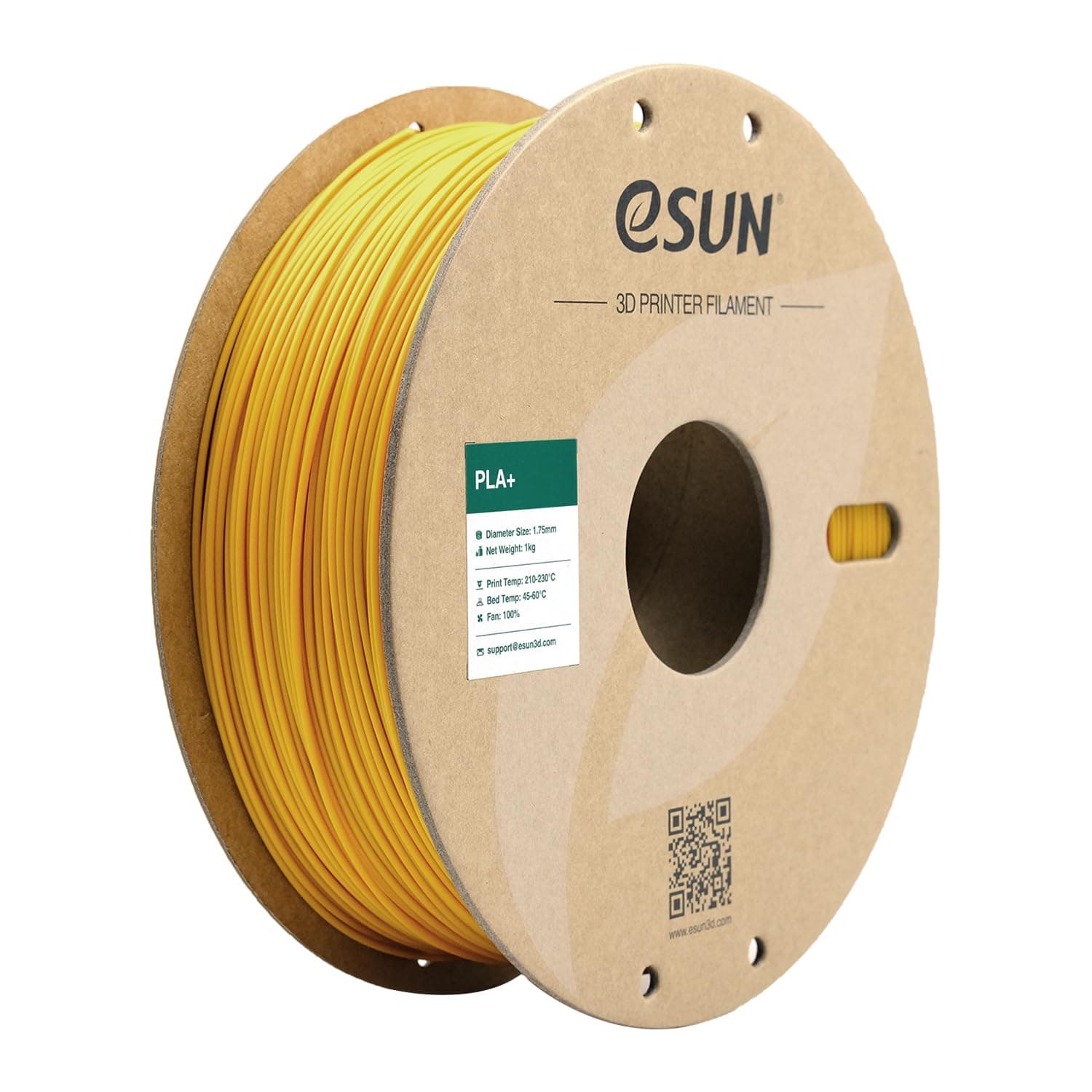 eSUN Filamento PLA+ 1.75mm, Mejorado Tenacidad Impresora 3D Filamento PLA Plus, Precisión Dimensional +/- 0.03mm, 1KG Carrete (2.2 LBS) para Filamento de Impresión 3D, Amarillo Oscuro