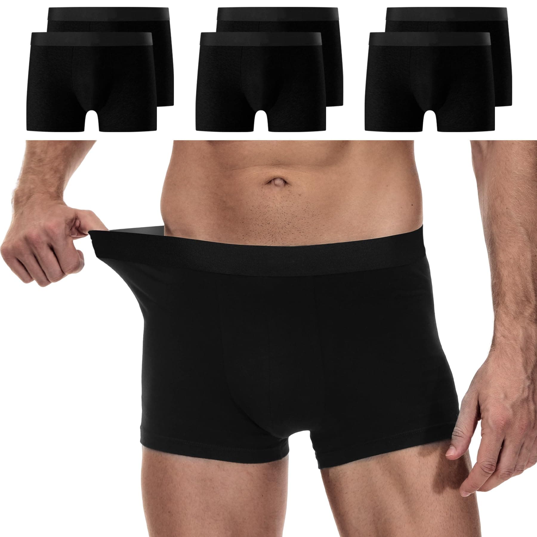 YouShow Boxer Uomo Cotone, Confezione da 6/12 Pezzi, Mutande Uomo Intimo, Elasticizzato, Confortevoli, privi di Etichette Che graffiano