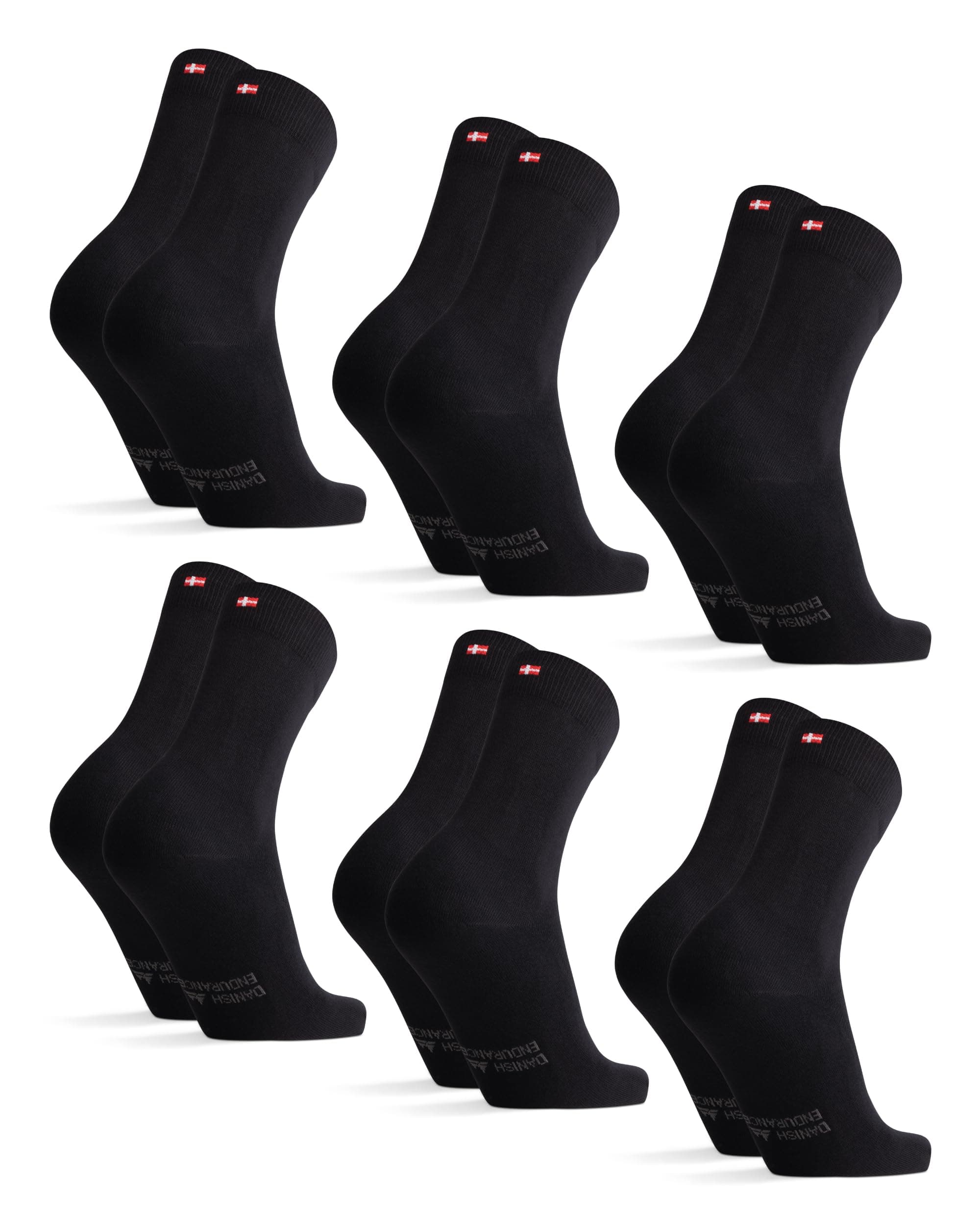 DANISH ENDURANCE Calcetines de Algodón Orgánico, Suaves, Transpirables, Hombre y Mujer, 6 Pack