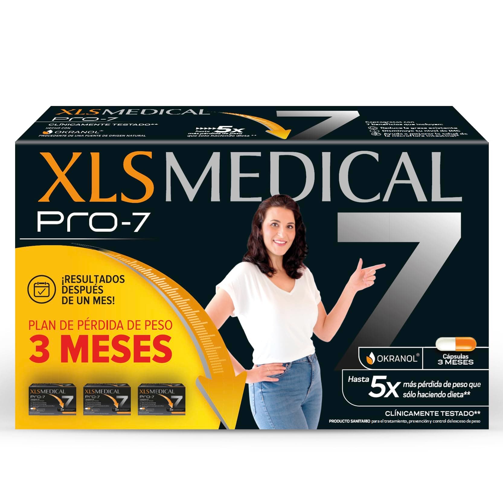 XLS Medical Pro7 Pack 3 meses de tratamiento (540 comprimidos). Origen natural. Pierde hasta 5 veces más peso que sólo haciendo dieta
