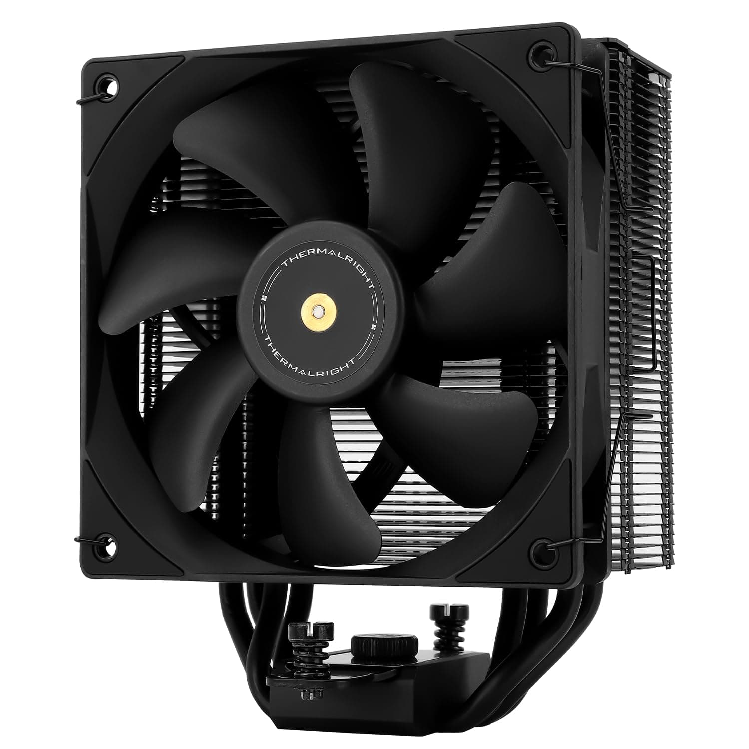 Thermalright Assassin Spirit 120 EVO DARK CPU-Kühler, 4 Heatpipes, 12cm PWM Quiet Fan CPU Luftkühler,1850 U/min Geschwindigkeit,Schwarzer Spitzenkühler,Unterstützung AMD AM4 AM5 & Intel 1700/1150/1200