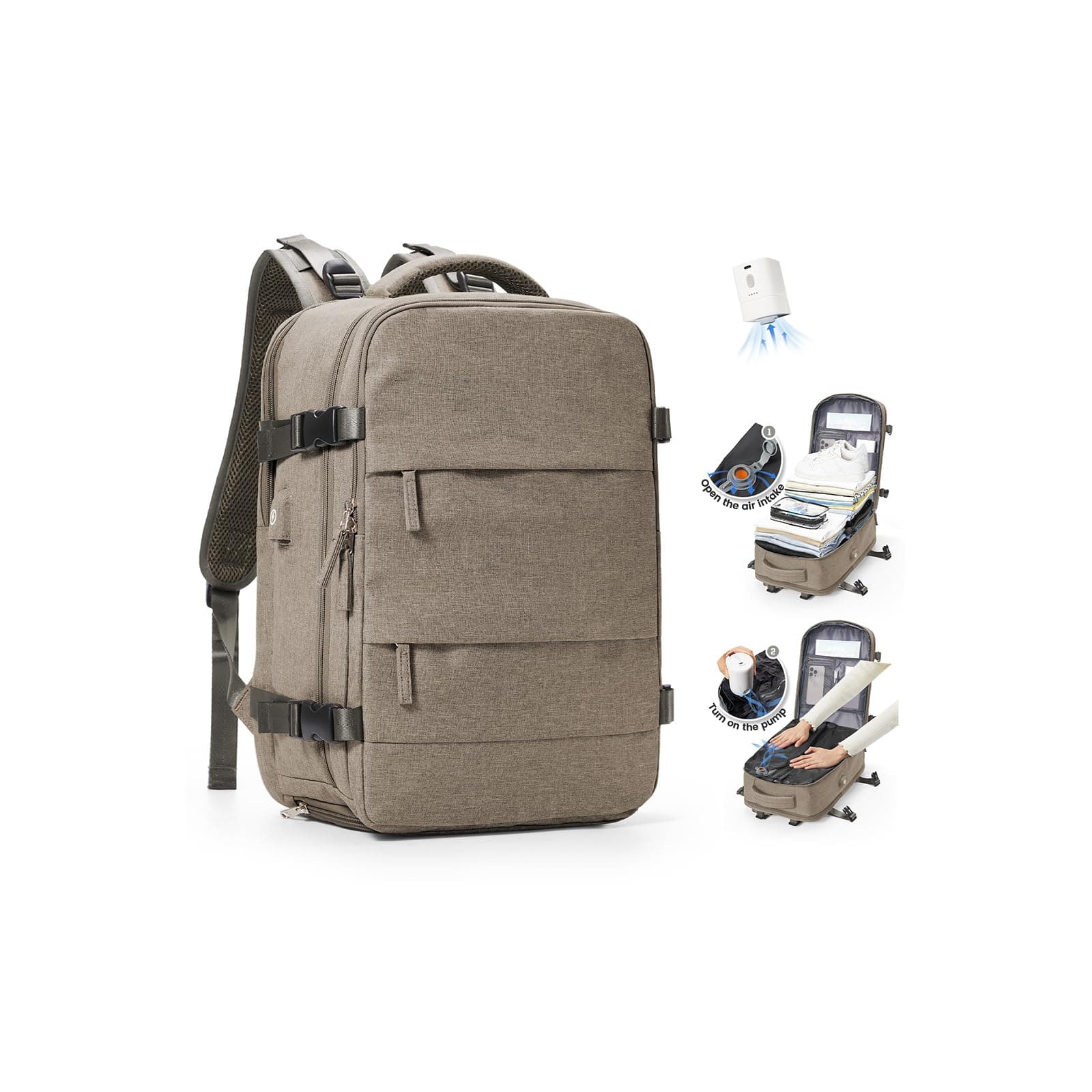 SZLX Mochila al Vacio con Bomba Equipaje de Mano 40x30x20 Ryanair Vueling Wizzair Easyjet Mochila Viaje Cabina Avion 40x20x25 Ryanair Mujer Mochila de transporte Impermeable para Computadora Portátil