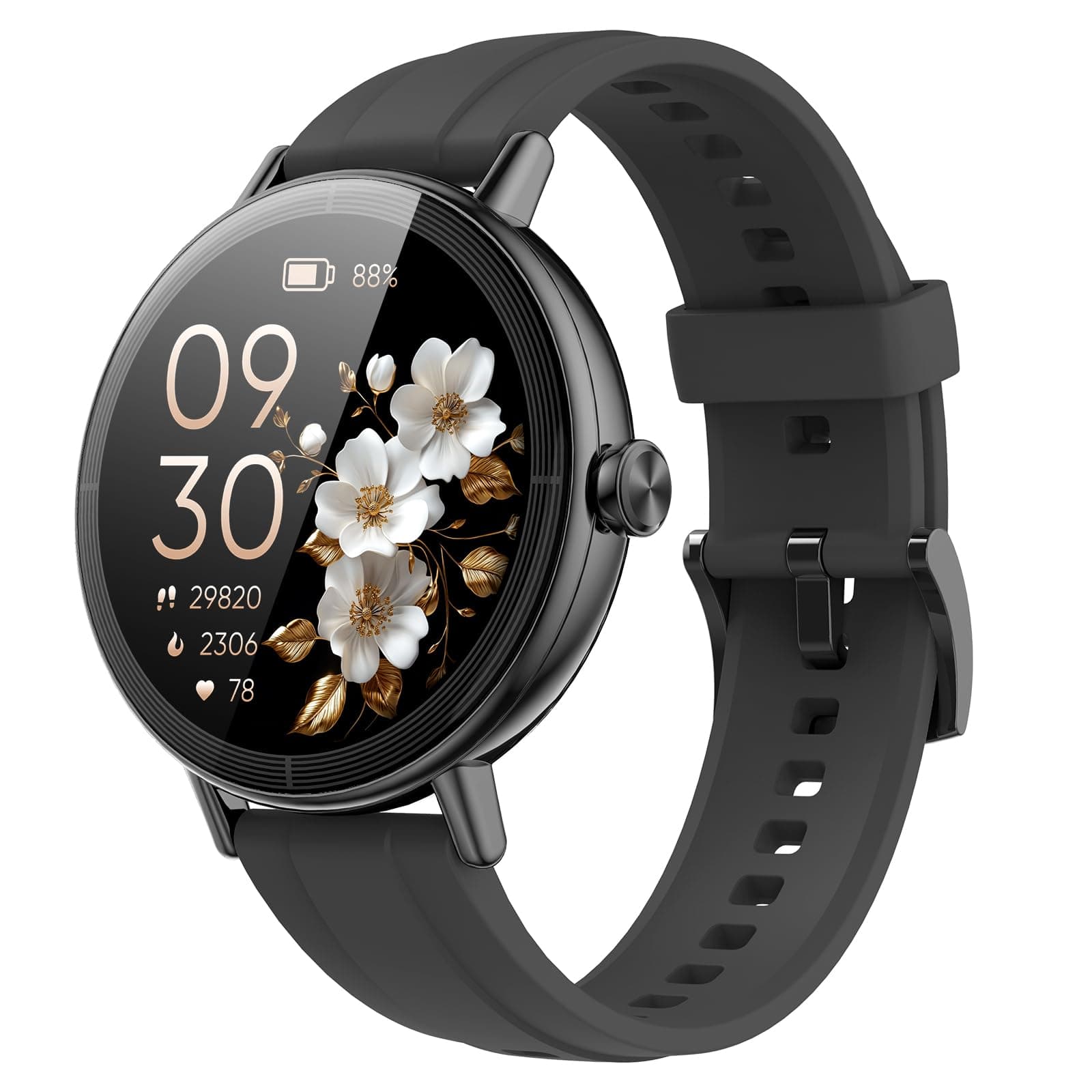 Reloj Inteligente Mujer, 1.27" Smartwatch Mujer con Llamadas Bluetooth, Smart Watch con Pulsómetro/Monitor de Sueño/Podómetro, IP68 Pulsera Actividad con 110+ Modos Deportivos para Android iOS, Negro