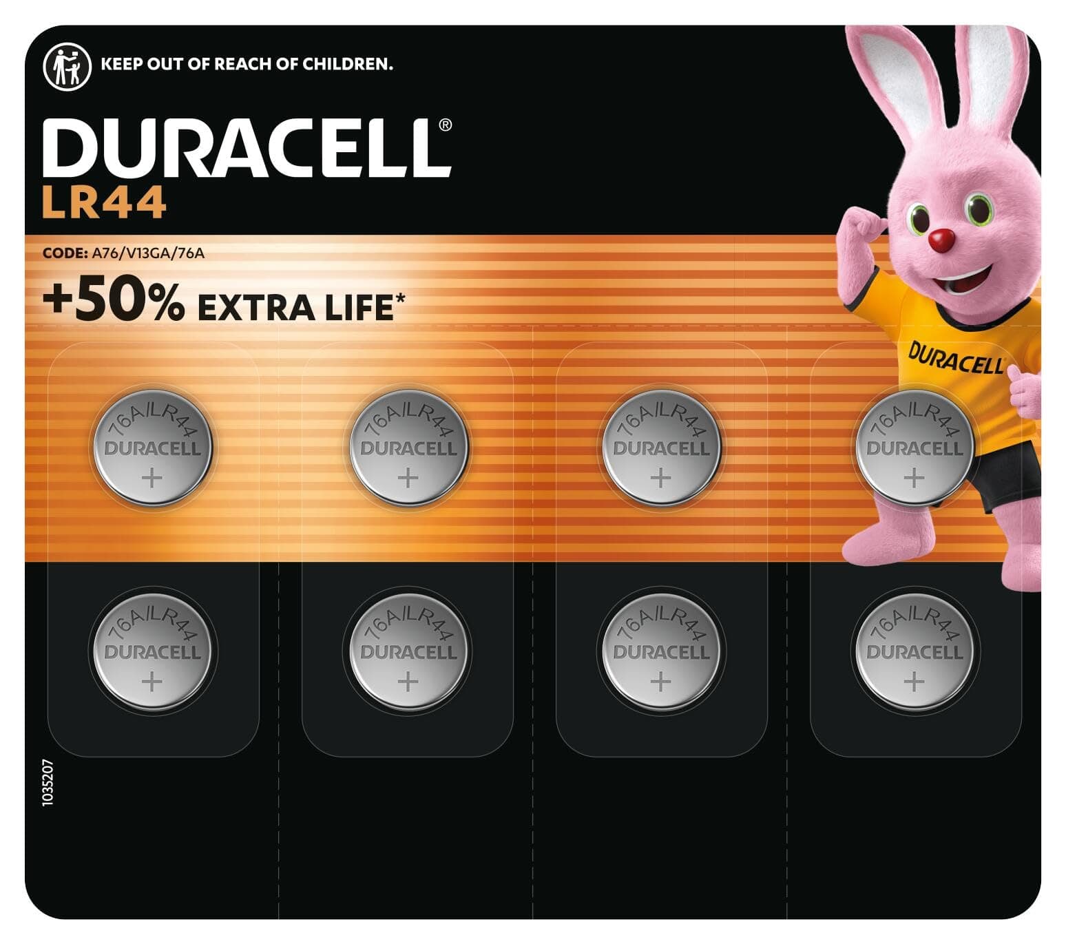 Duracell Batterie LR44 (confezione da 8) (A76) Pile alcaline specialistiche da 1,5 V – +50% EXTRA DURATA– Per l’utilizzo in termometri digitali, calcolatrici, torce, orologi da polso