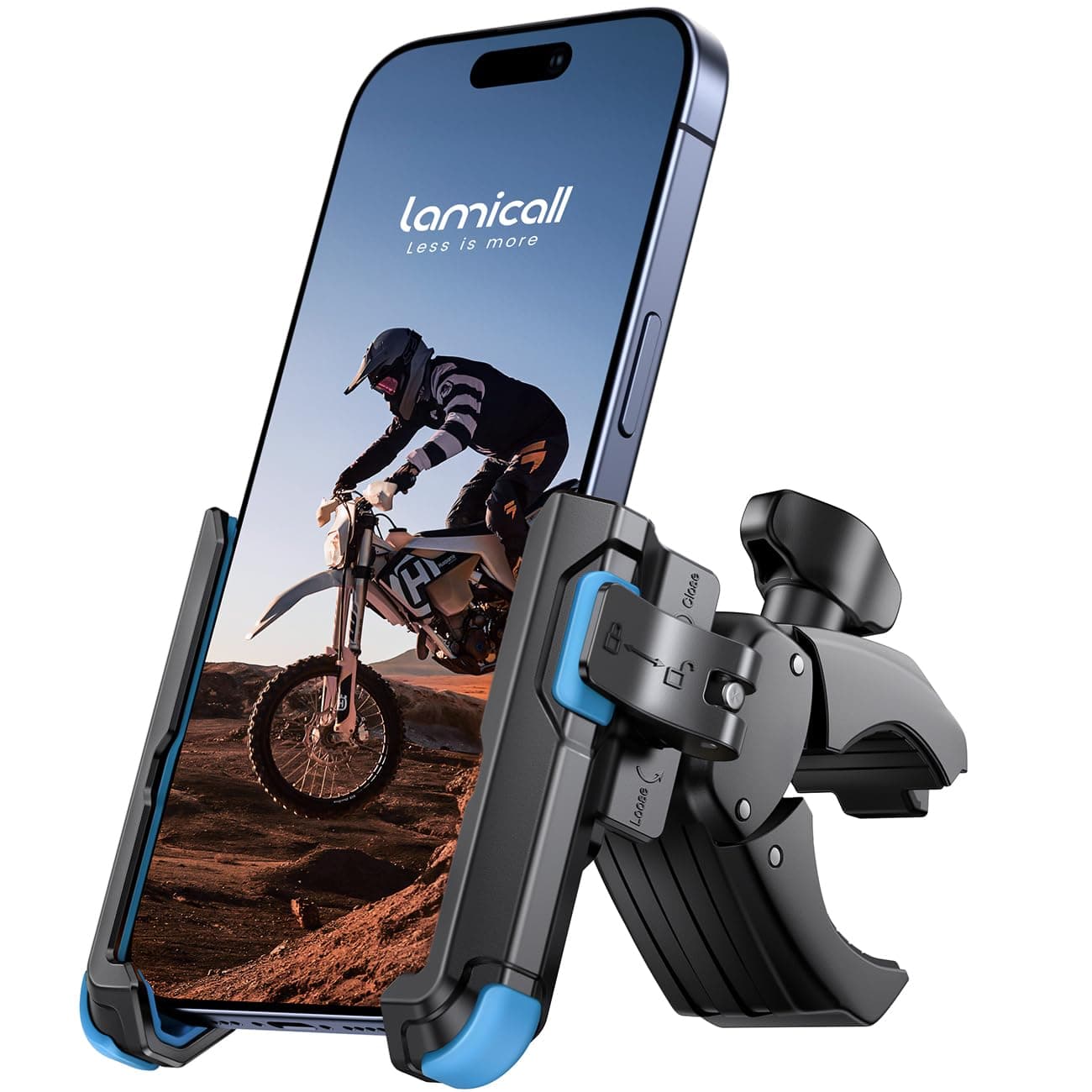 Lamicall Handyhalterung Motorrad, Fahrrad Handyhalter - [1s-Sperre] Handy Fahrradhalterung für Kamera, 360° Drehbare Universal Handy Halterung Fahrradlenker für iPhone 17 16 15 14, Samsung, Smartphone