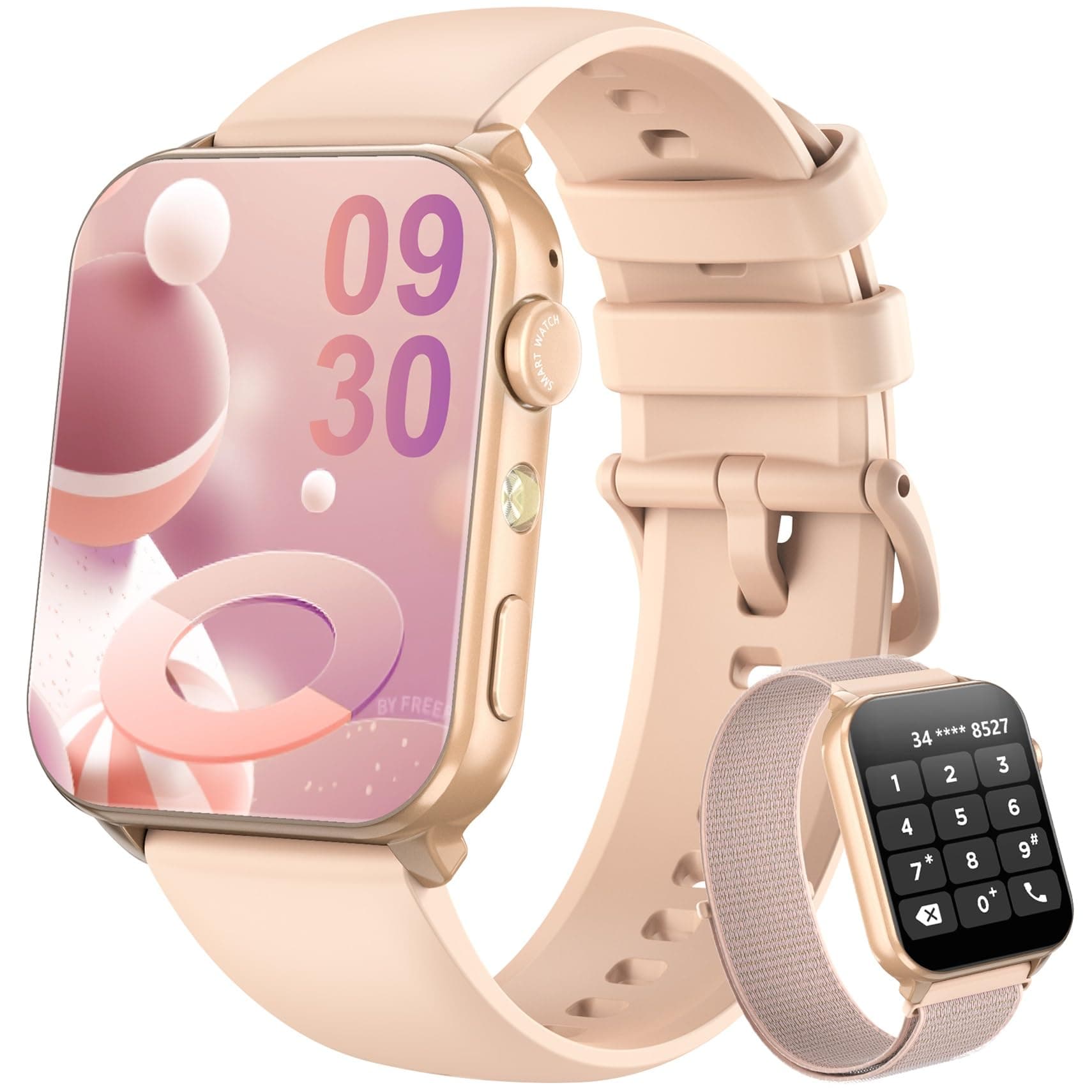 Blackview Reloj Inteligente Mujer - Llamadas Bluetooth y Notificación Mensajes, 1,91" Smartwatch Mujer con Linterna LED, SpO2, Pulsómetro, Sueño, Podómetro, Pulsera Actividad con 100 Modos Deportivos