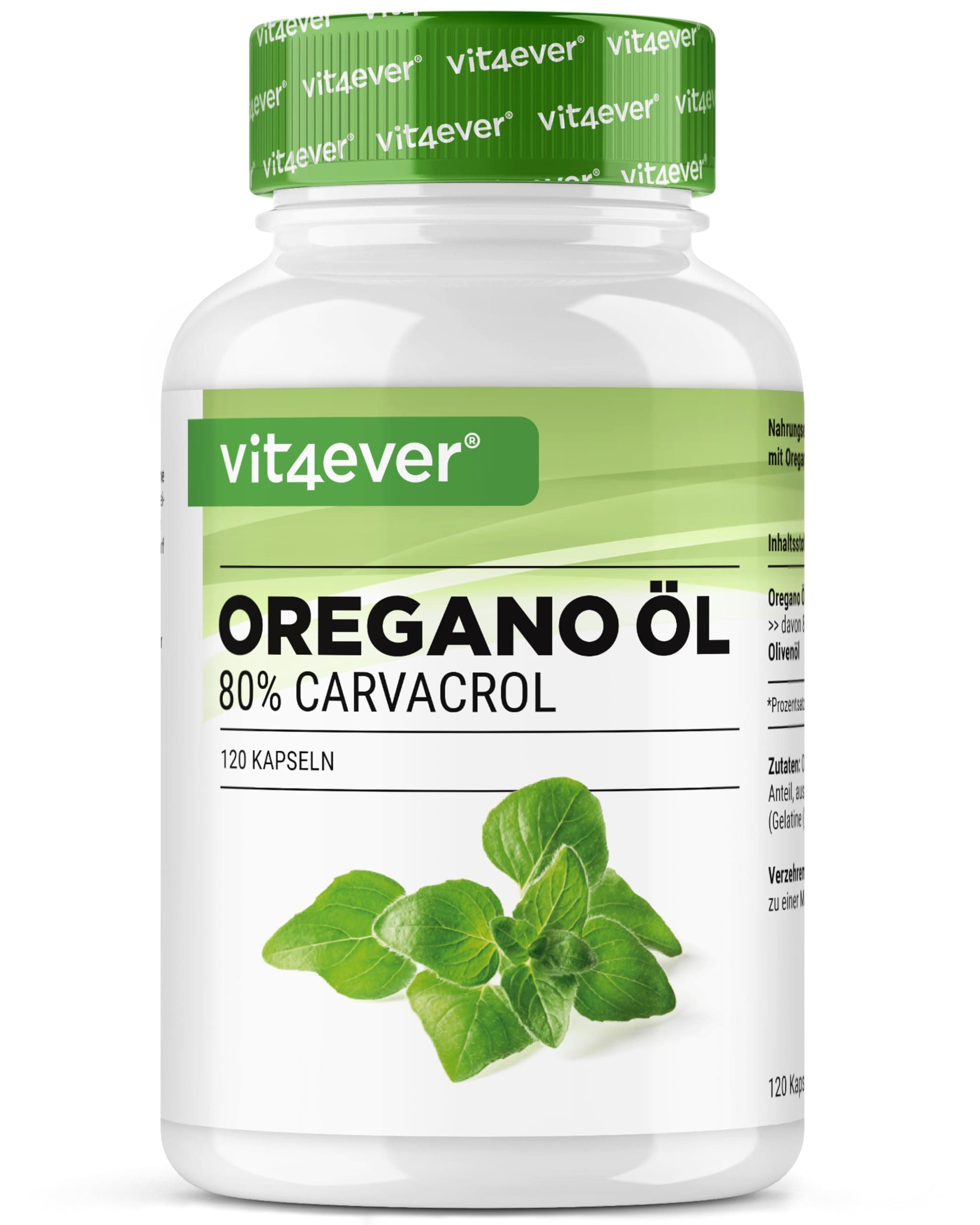 Aceite de Orégano - 120 Cápsulas con 150 mg - Premium: 80% Carvacrol y 10 veces concentrado - 100% Aceite de Orégano de Francia - Origanum vulgare - Altamente dosificado