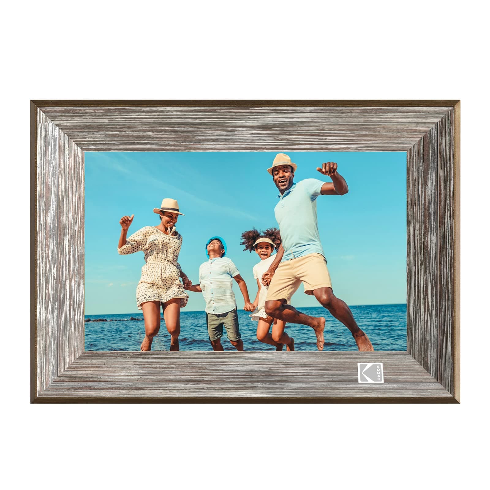 KODAK Cornice Digitale 10 Pollici WiFi Cornice Foto Digitale in Legno 1013W, HD IPS Schermo Touch, Cornici Elettronica con 32GB di Memoria, Rotazione Automatica, Condivisione di Immagine Musica Video