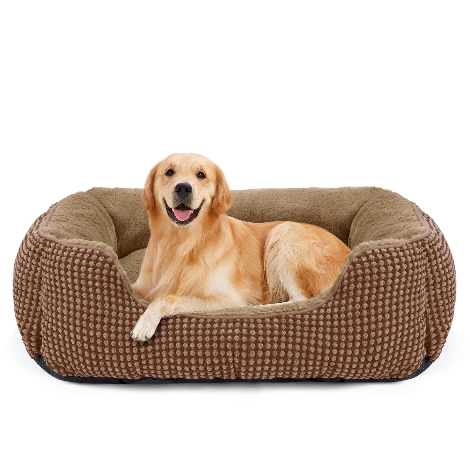 FURTIME Panier pour Chien Grande Taille, Lit Chien Lavable, Antidérapant Coussin Anti-anxiété pour Grande Chiens et Chats, 89x63x23cm