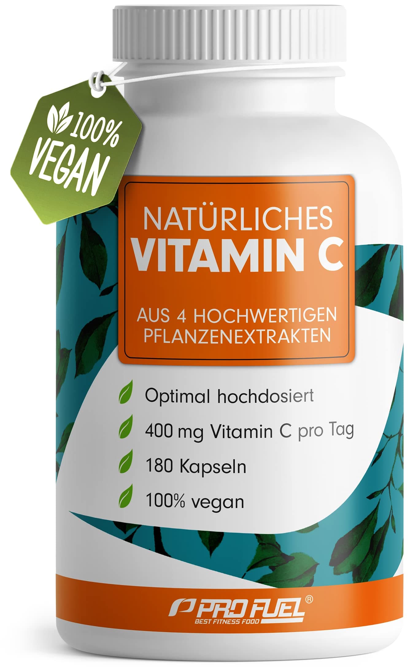 Natürliches VITAMIN C - 180 Kapseln - mit 400 mg Vitamin C aus Amla, Acerola, Camu-Camu & Hagebutten pro Tag - Vitamin C Komplex - 100% vegan - laborgeprüft mit Zertifikat - Vorrat für 3 Monate