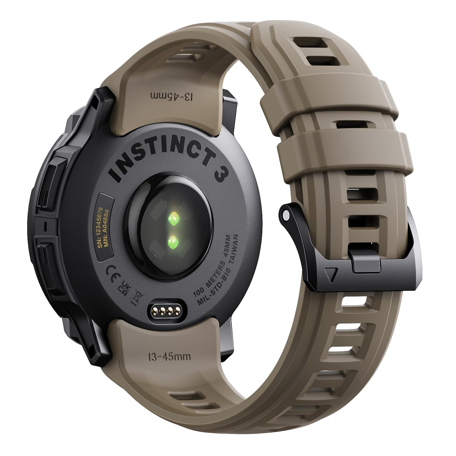 ANBEST Compatible avec Garmin Instinct 3 45 mm Bracelet de montre, bracelets de sport de rechange en silicone 22 mm pour Instinct 3 45mm Bracelet pour Instinct 3 45 Bracelet de montre