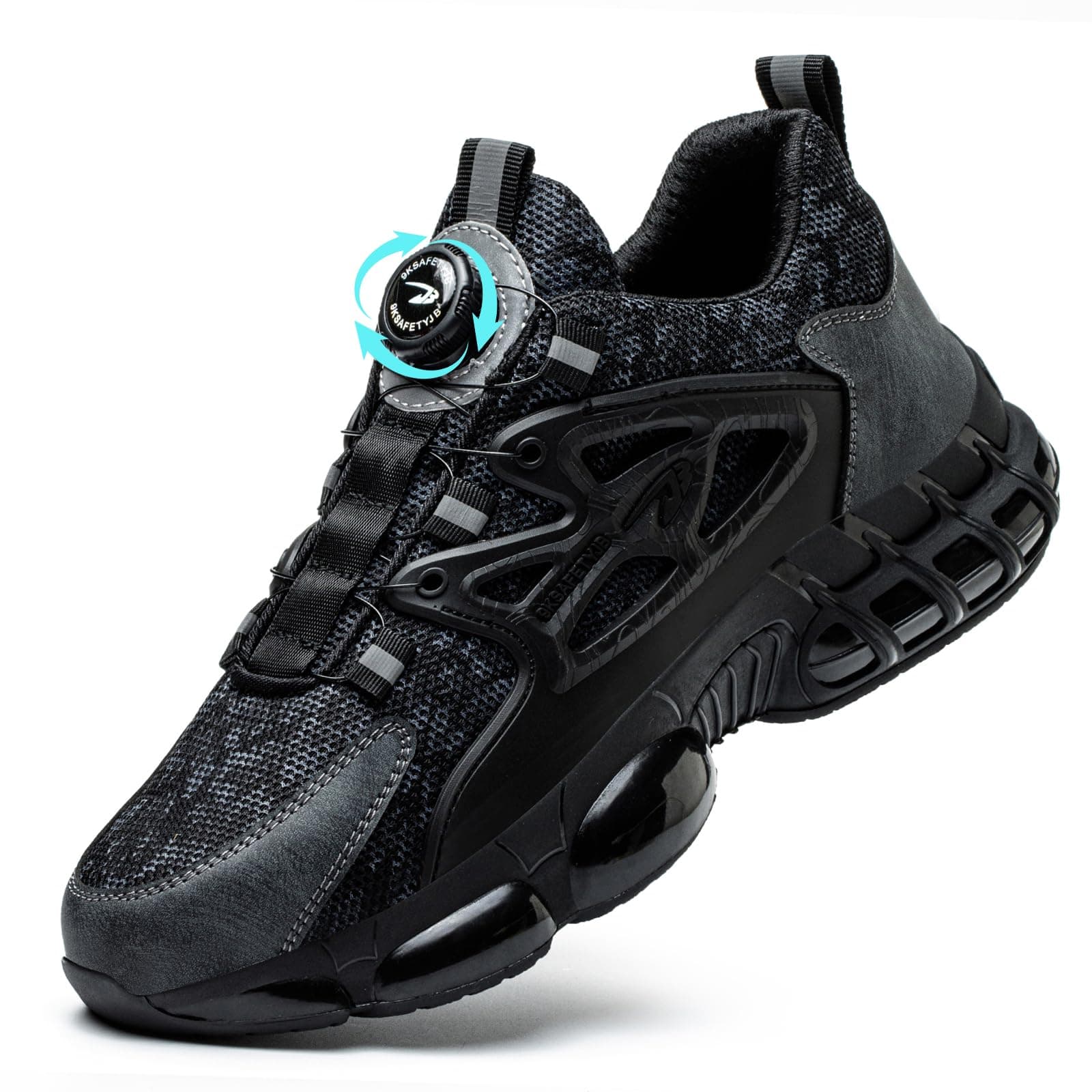 GemChve Scarpe Antinfortunistiche Uomo Donna Leggere Traspiranti Sneakers Antiscivolo Scarpe Sicurezza con Punta in Acciaio Regolazione Rapida dei Lacci 36-46 EU