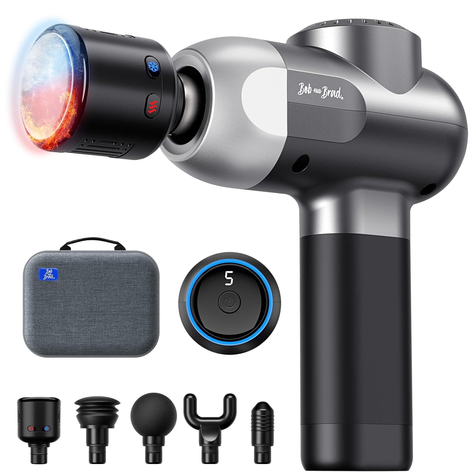 Massagepistole mit Wärme und Kältetherapie, Bob and Brad C2 Pro Tiefengewebsmassagegerät mit Wärme, Professionelles Elektrisches Massagegerät für Zuhause, Fitnessstudio, Erholung, Schmerzlinderung