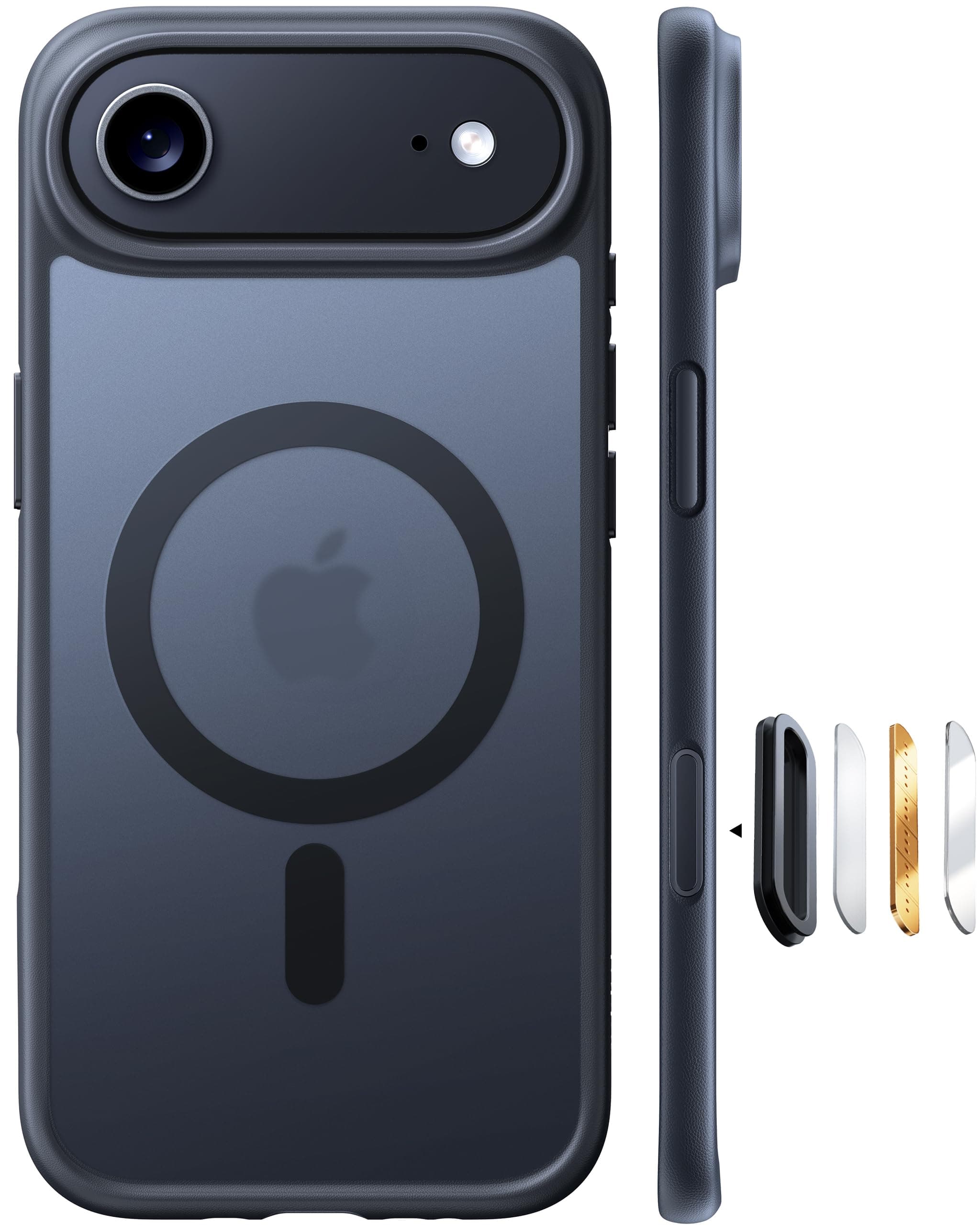 TORRAS Guardian-Mag für iPhone Air Hülle für MagSafe (TOP Militärschutz & Magnetkraft) mit Kameraknopf Schutzhülle Stoßfest Kratzfest Dünn Case für iPhone 17 Air Hülle Matt Schwarz