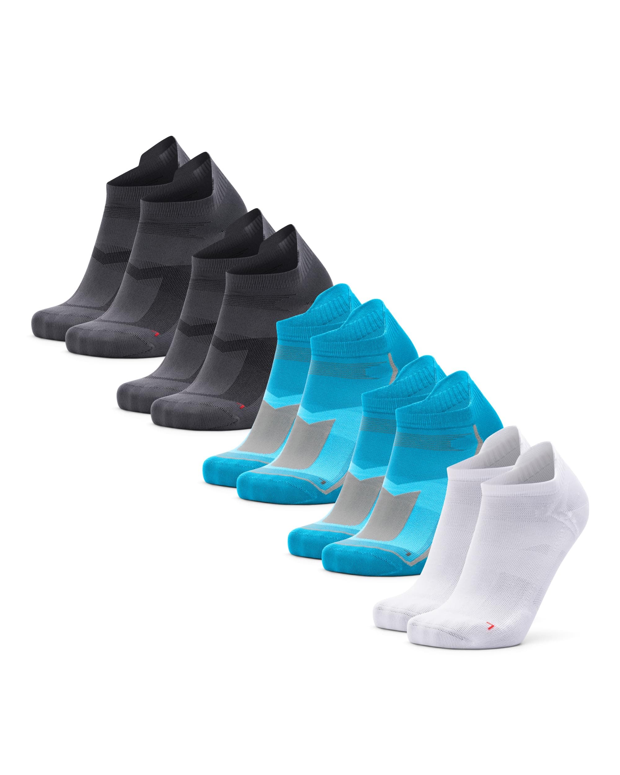 DANISH ENDURANCE Kurze Laufsocken, Sommer Sportsocken, Trainingssocken, Atmungsaktiv, Leichte Kompression & Schweißableitend, Damen und Herren, 5 Paar