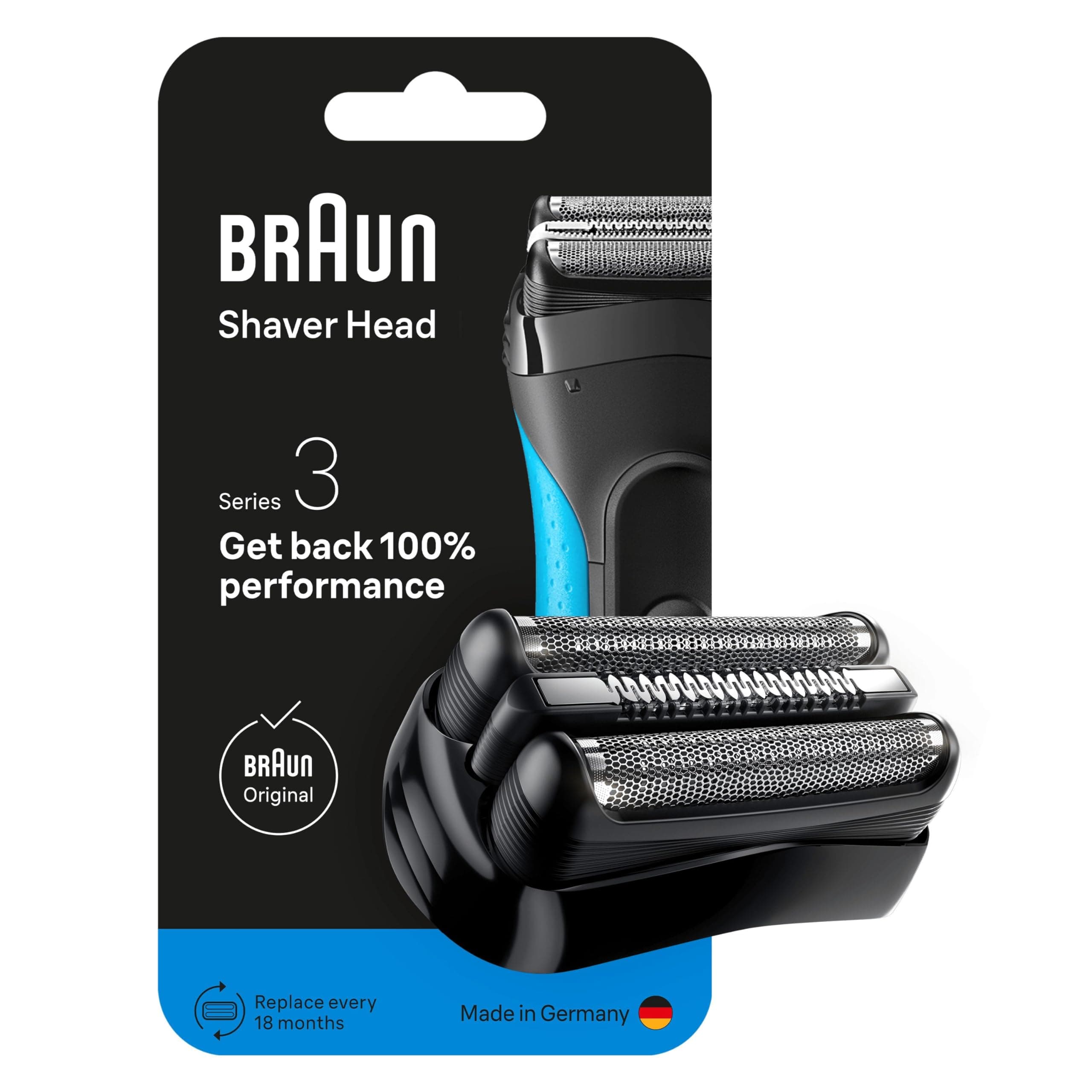 Braun Serie 3 21B, Testina Braun Serie 3 ORIGINALE Per Rasoio Elettrico Barba, Recupera il 100% delle Prestazioni Del Tuo Regolabarba Uomo, Compatibile con i Rasoi Series 3
