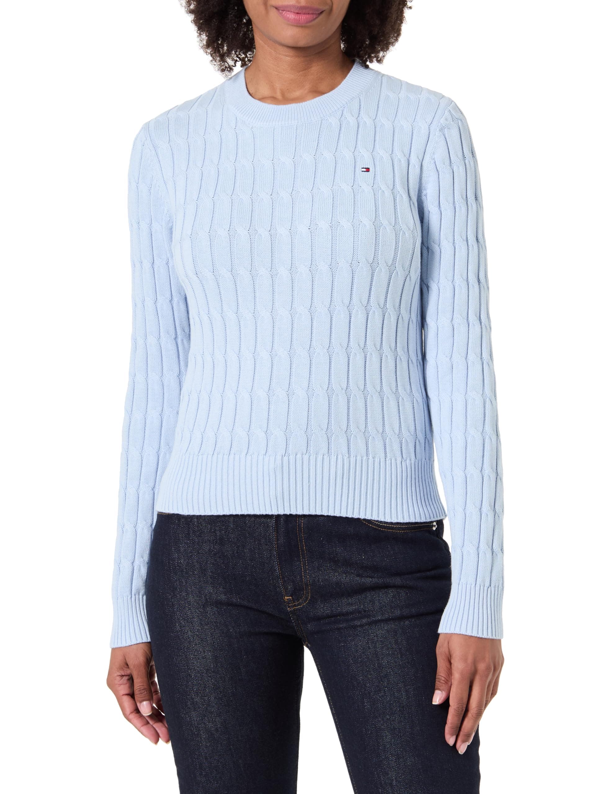 Tommy Hilfiger Damen Co Cable Mid Gg C-nk Ls SWT Ww0ww47644 Pullover (1er Pack)