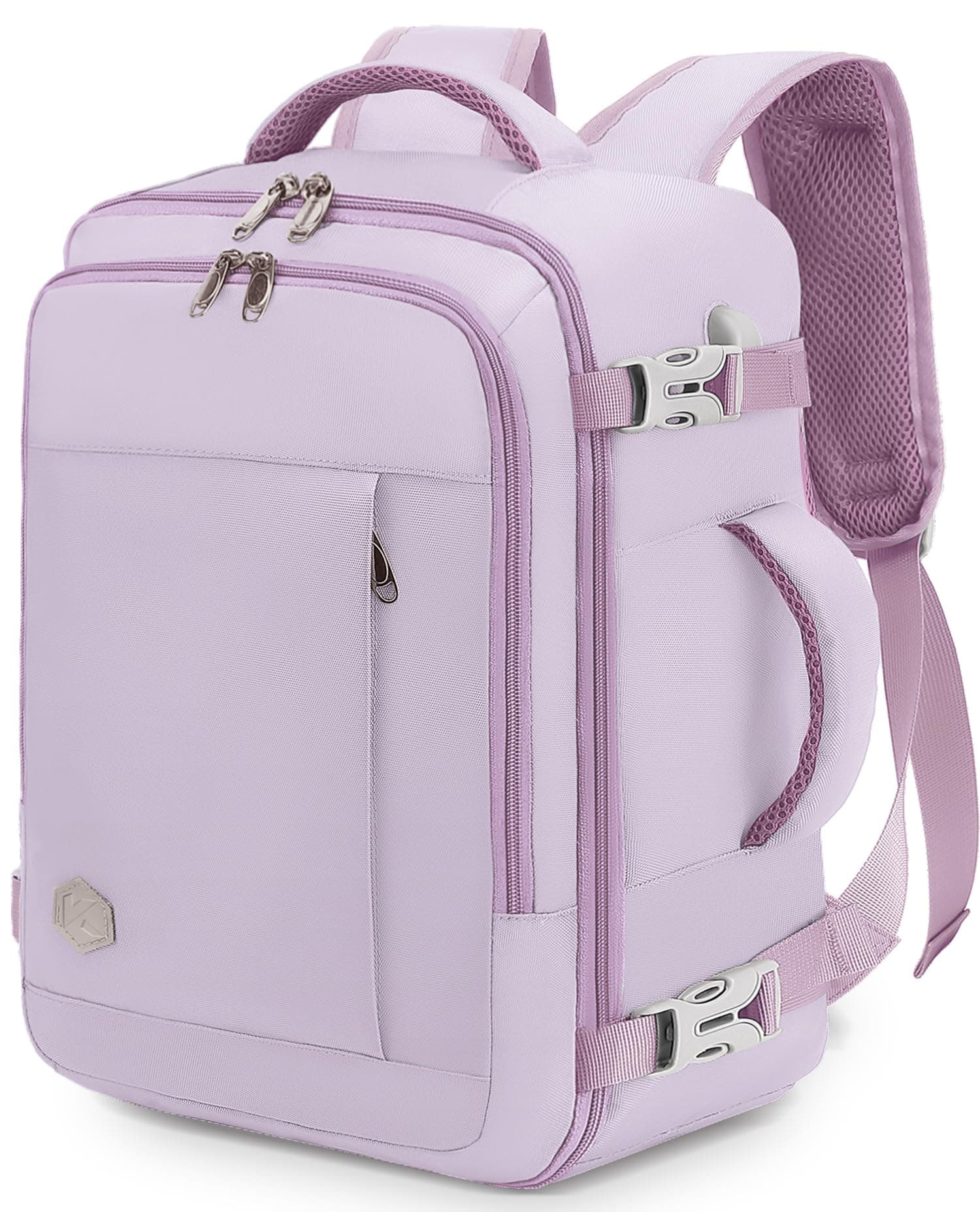 VANKEV Sac à Dos Voyage Cabine Avion 45x36x20 Pour Easyjet 30L Bagage à Main Femme Homme Sous Siege Cabine Sac à Dos Pour Ordinateur Portable 15.6 Pouces Violet Clair