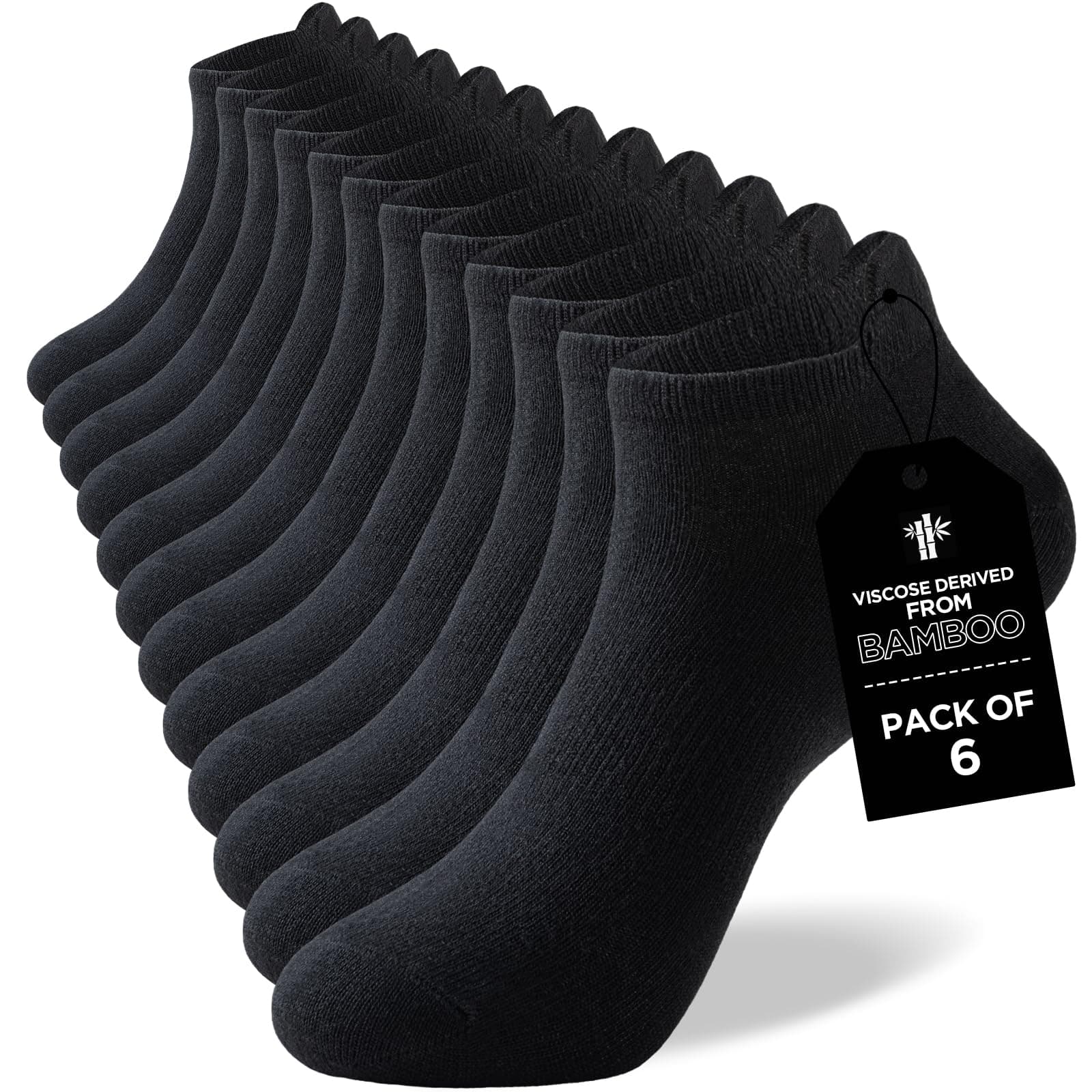 Niorasen Calzini in Bambù Uomo e Donna, 6 Paia, Calzini Corti, Estivi Traspiranti, da Lavoro, Sportivi alla Caviglia per Running e Ciclismo, Antibatterici, Anti-odore e Anti-sudore
