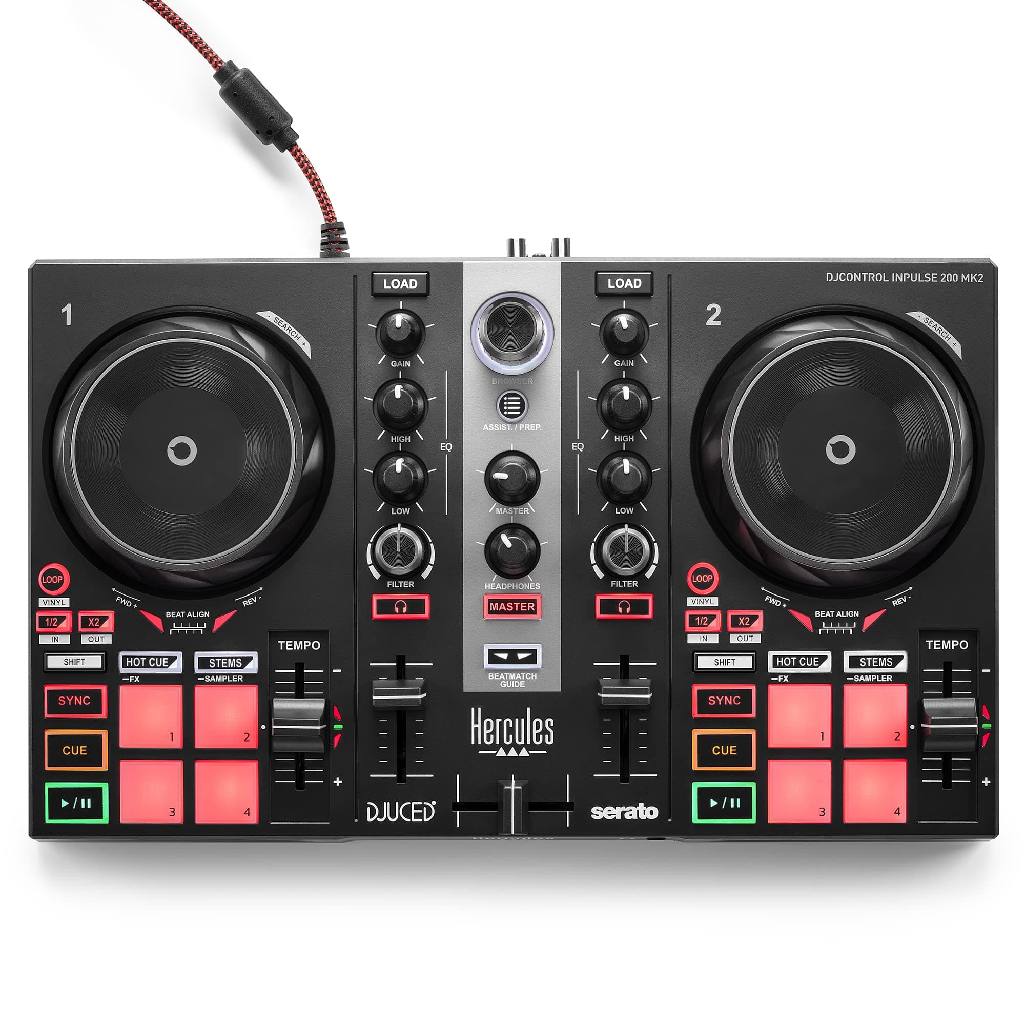 HERCULES DJControl Inpulse 200 MK2, Controller DJ ottimo per Imparare a Mixare, Software e Tutorial Inclusi
