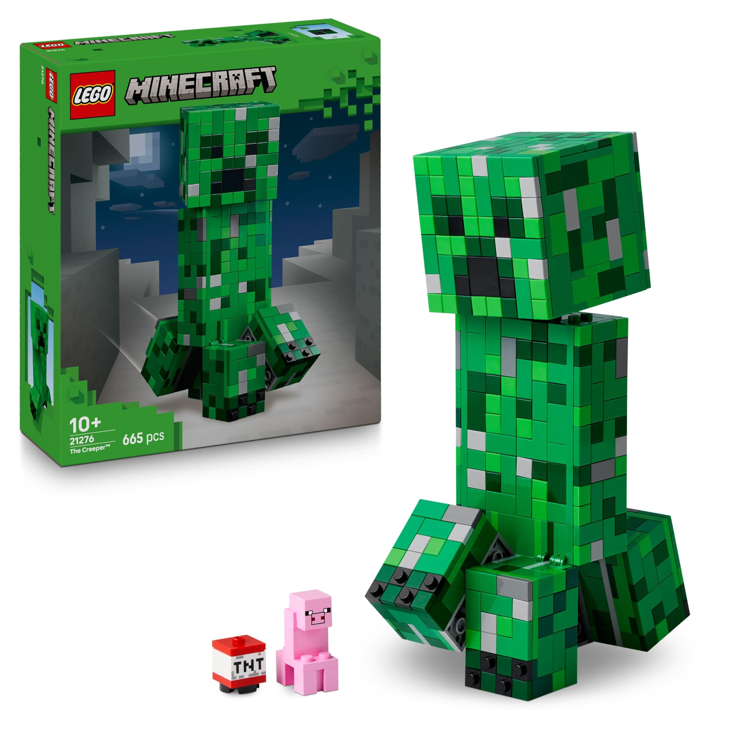 LEGO Minecraft Der Creeper - Gamer Spielzeug -Bewegliche Actionfigur - Interaktives Spielset mit TNT-Element - Kinder DIY Deko - Gaming Geschenk für Jungen, Mädchen & Teenager ab 10 Jahren - 21276