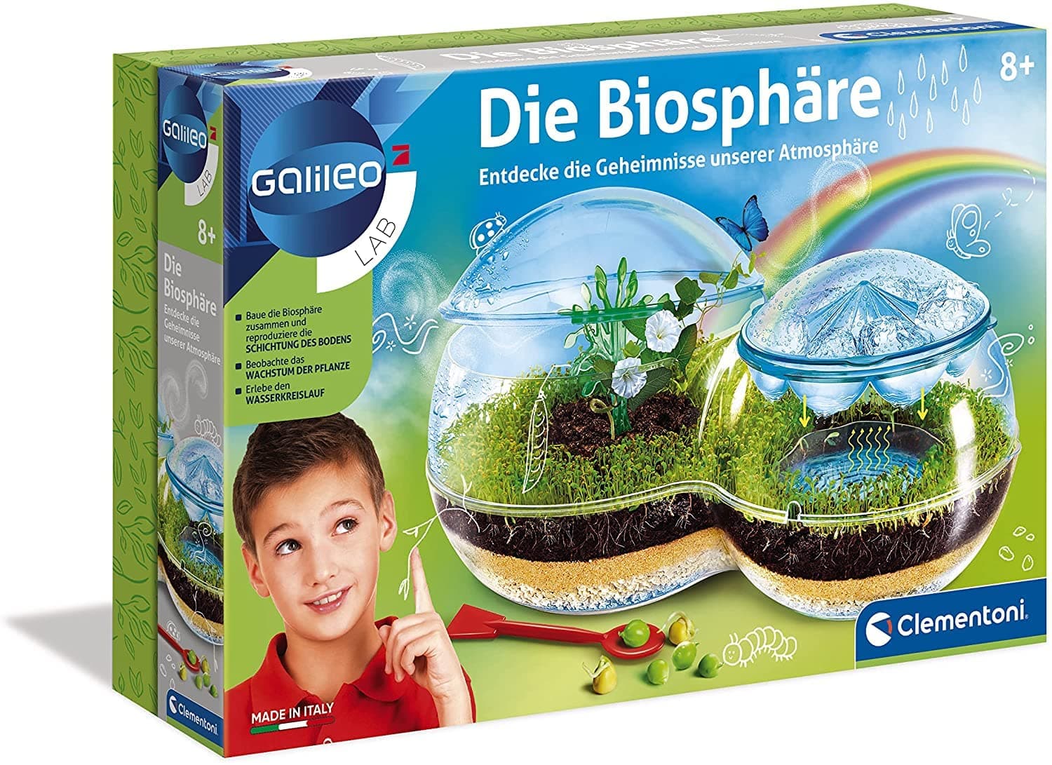 Clementoni Galileo Lab – Die Biosphäre, Experimentierkasten für kleine Hobby-Gärtner, Botanik und Biologie für Kinder ab 8 Jahren, spannendes Modell für Zuhause von Clementoni 59119