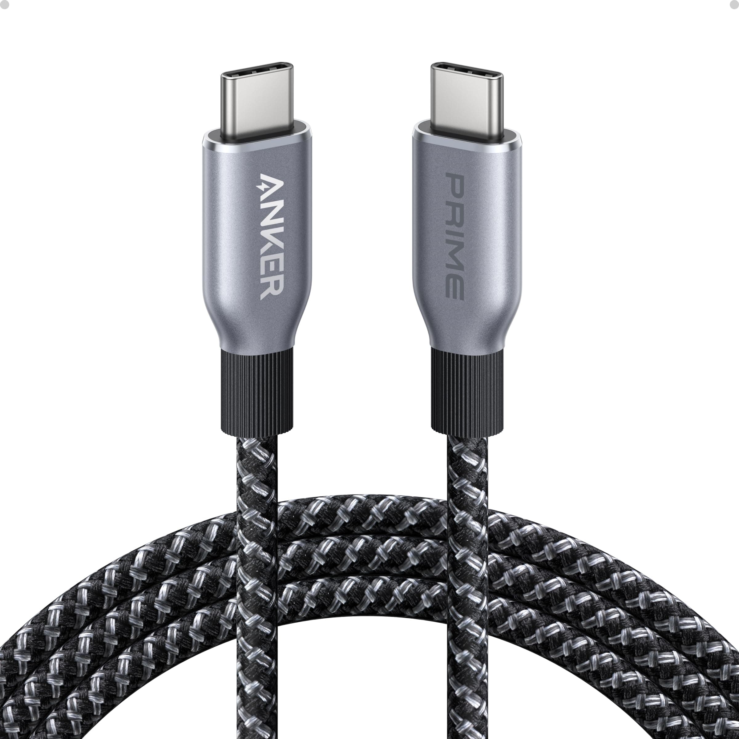 Anker Prime USB C auf USB C Kabel, 240W 180cm Schnellladekabel USB C, Upcycled Nylon im Flecht-Design, 100 Jahre Haltbarkeit, USB 2.0 Kabel für iPhone 17/16 Pro/16 Pro Max/16 Plus, MacBook, Galaxy S24