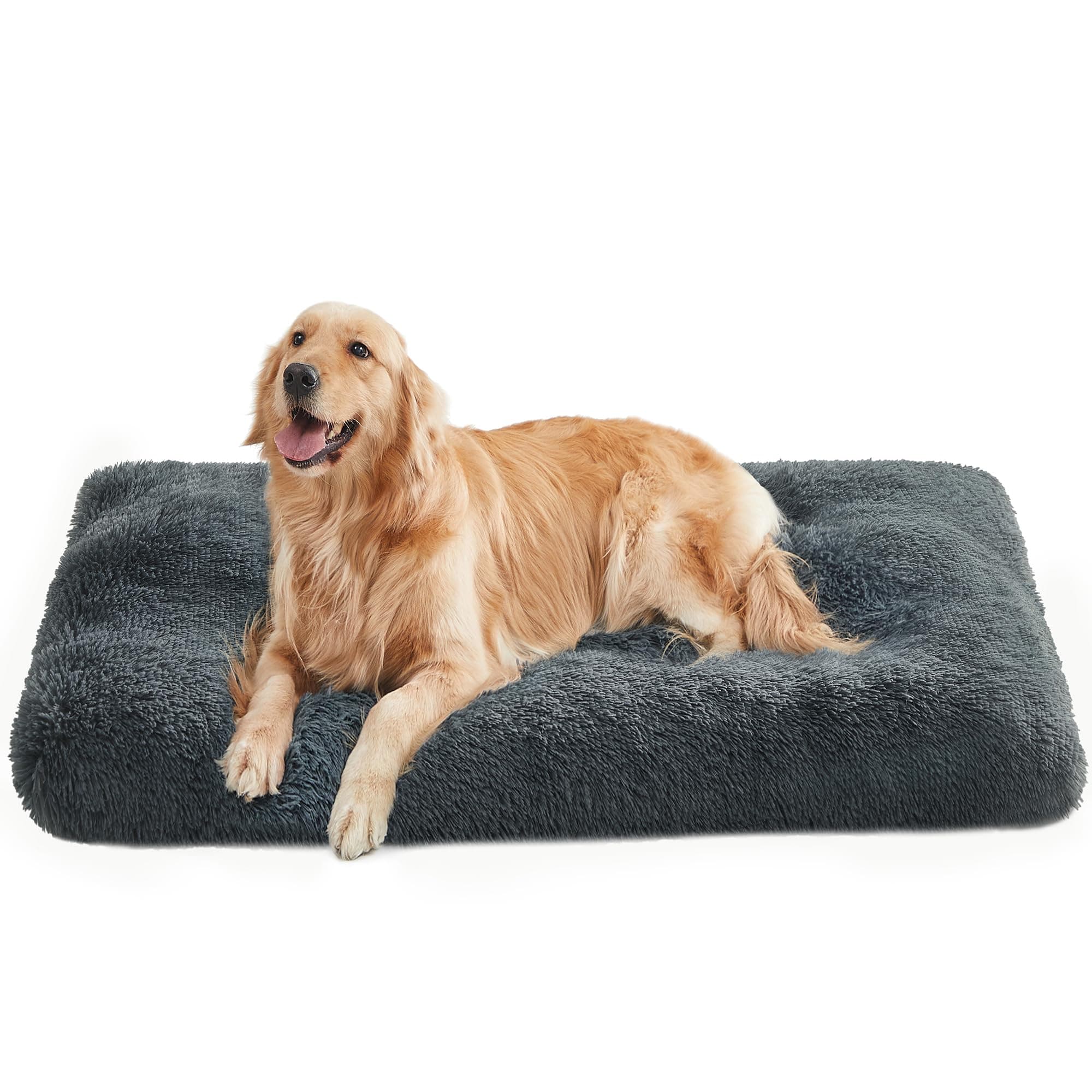 Feandrea Panier pour Chien, Canapé, Lit pour Animaux, 122 x 74 cm, Rembourrage Moelleux, Lavable, Coussin pour Chien, Gris Foncé PGW204G02
